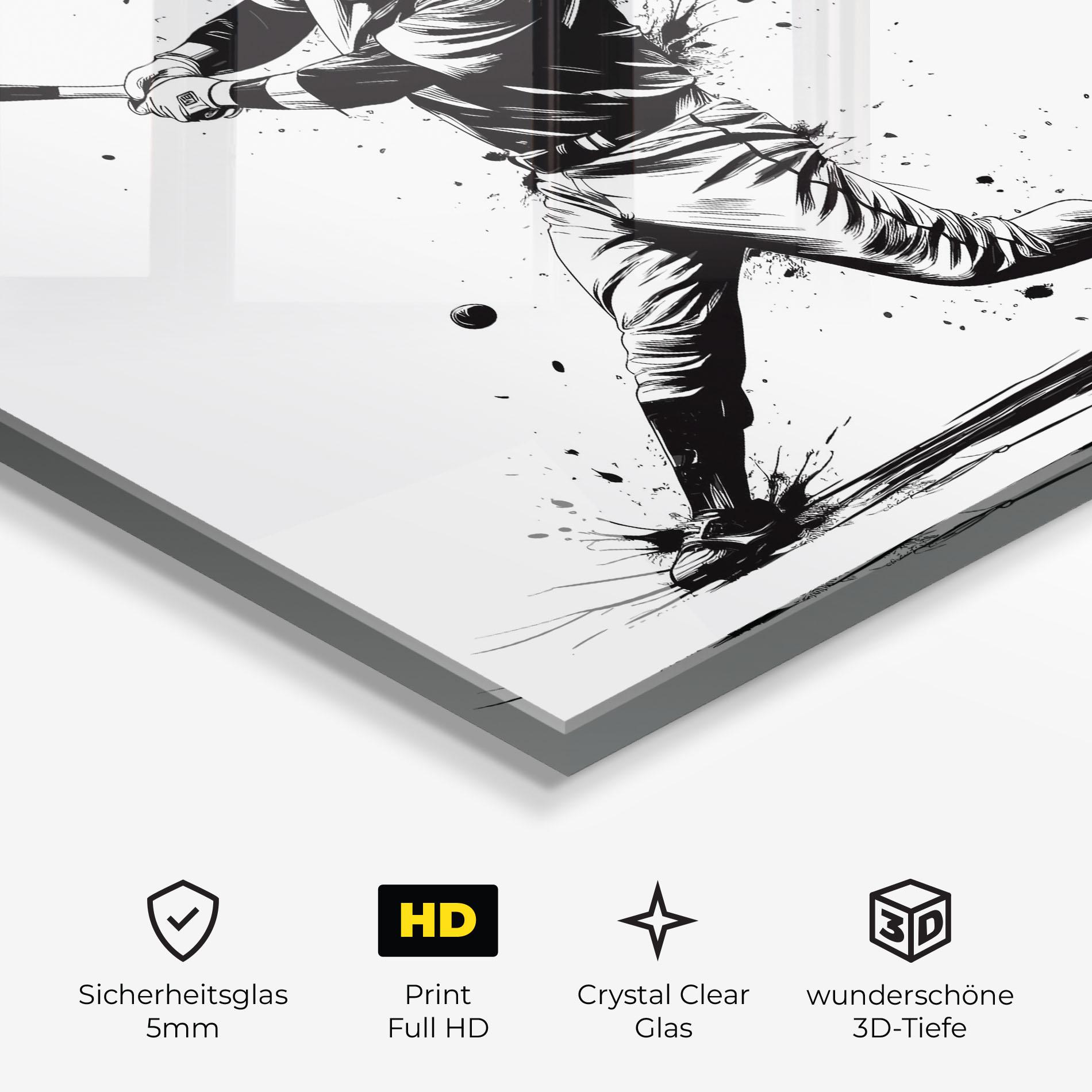 Glasbild Baseball Splash mockup 3