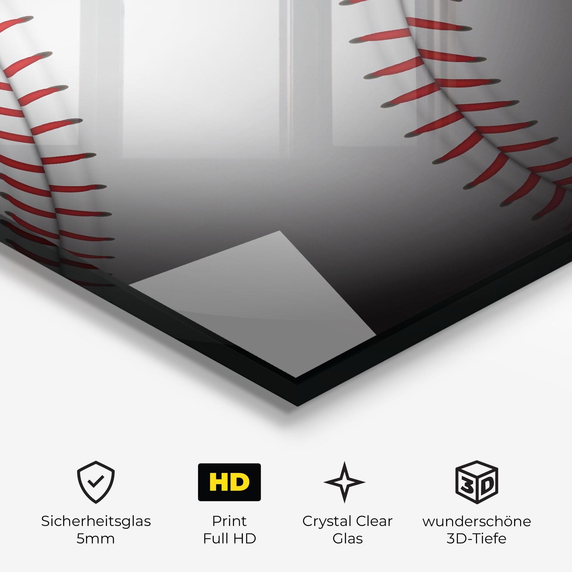 Glasbild Close Up Baseball mockup 3