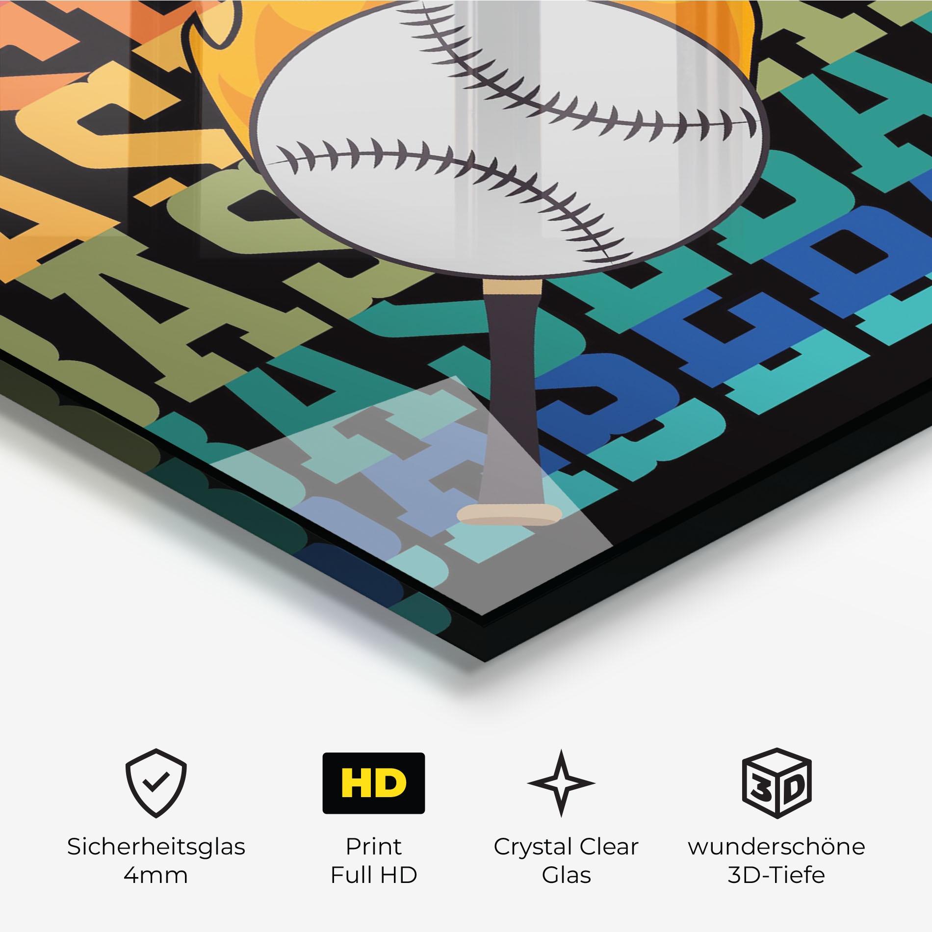 Glasbild Baseball Color mockup 3
