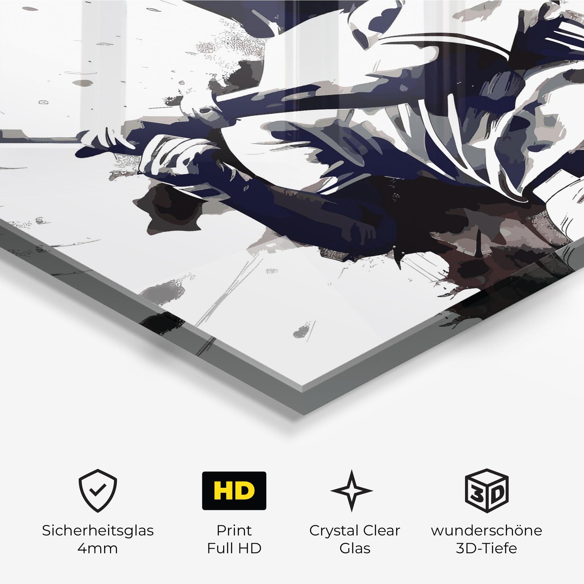 Glasbild Baseball Grey Art mockup 3