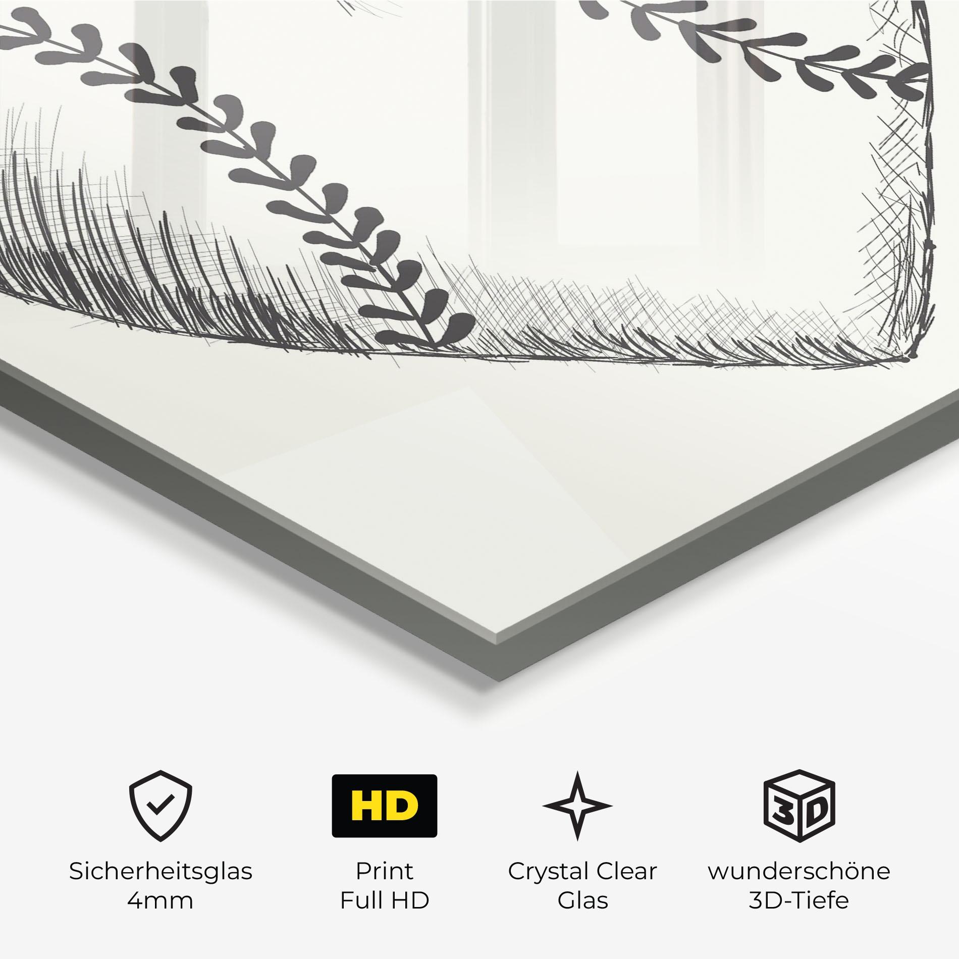 Glasbild Baseball Heart mockup 3
