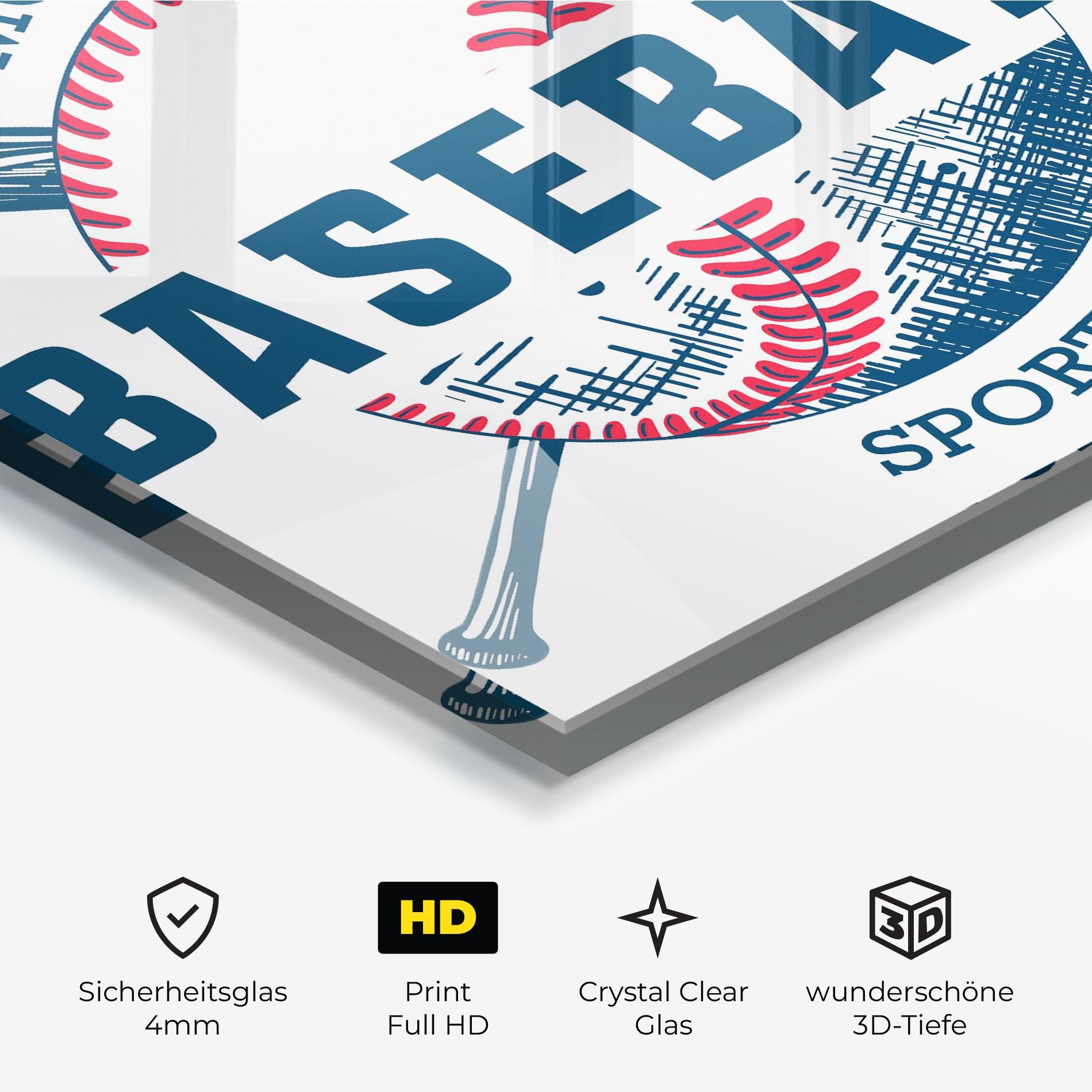 Glasbild Baseball Sport mockup 3