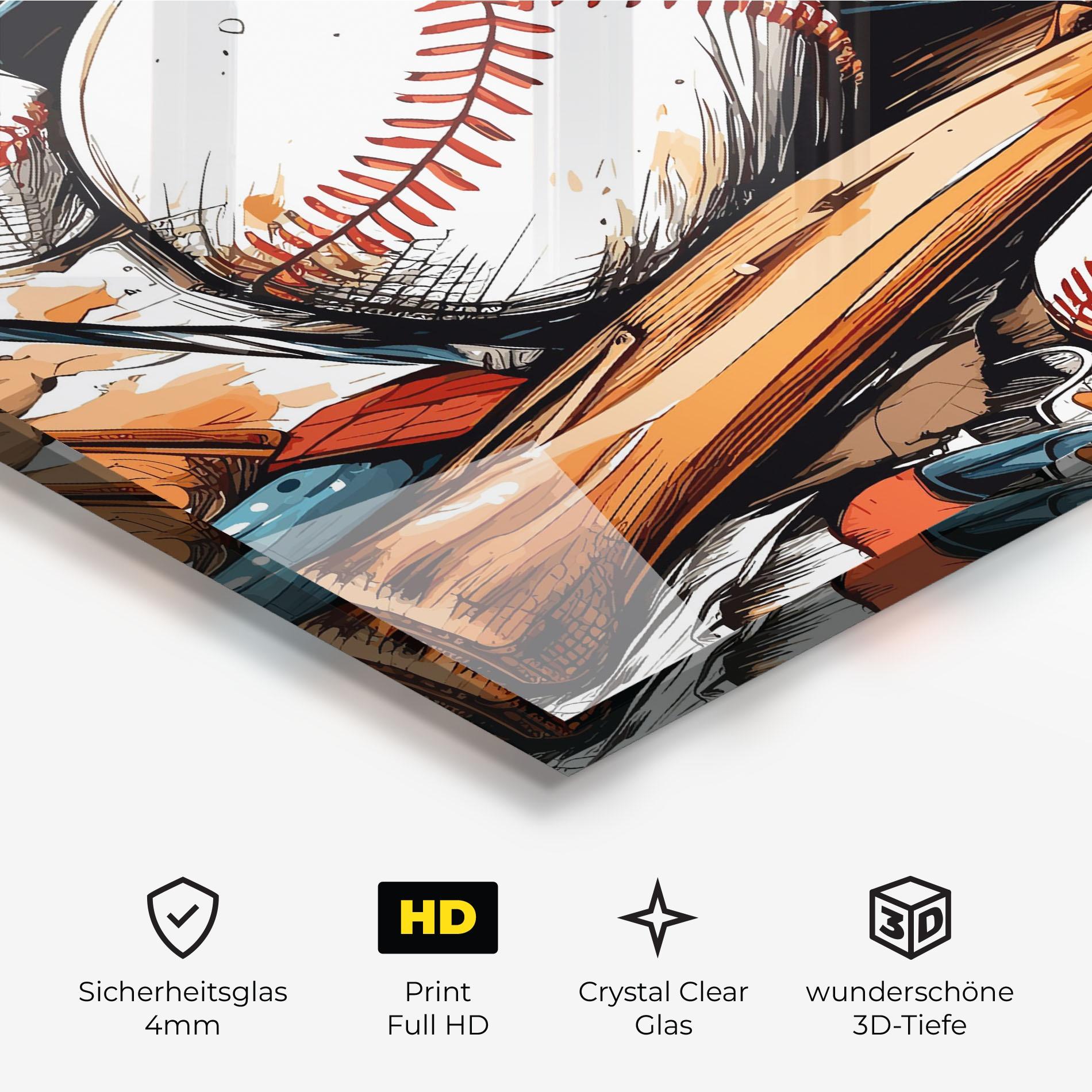 Glasbild Baseball Trash mockup 3