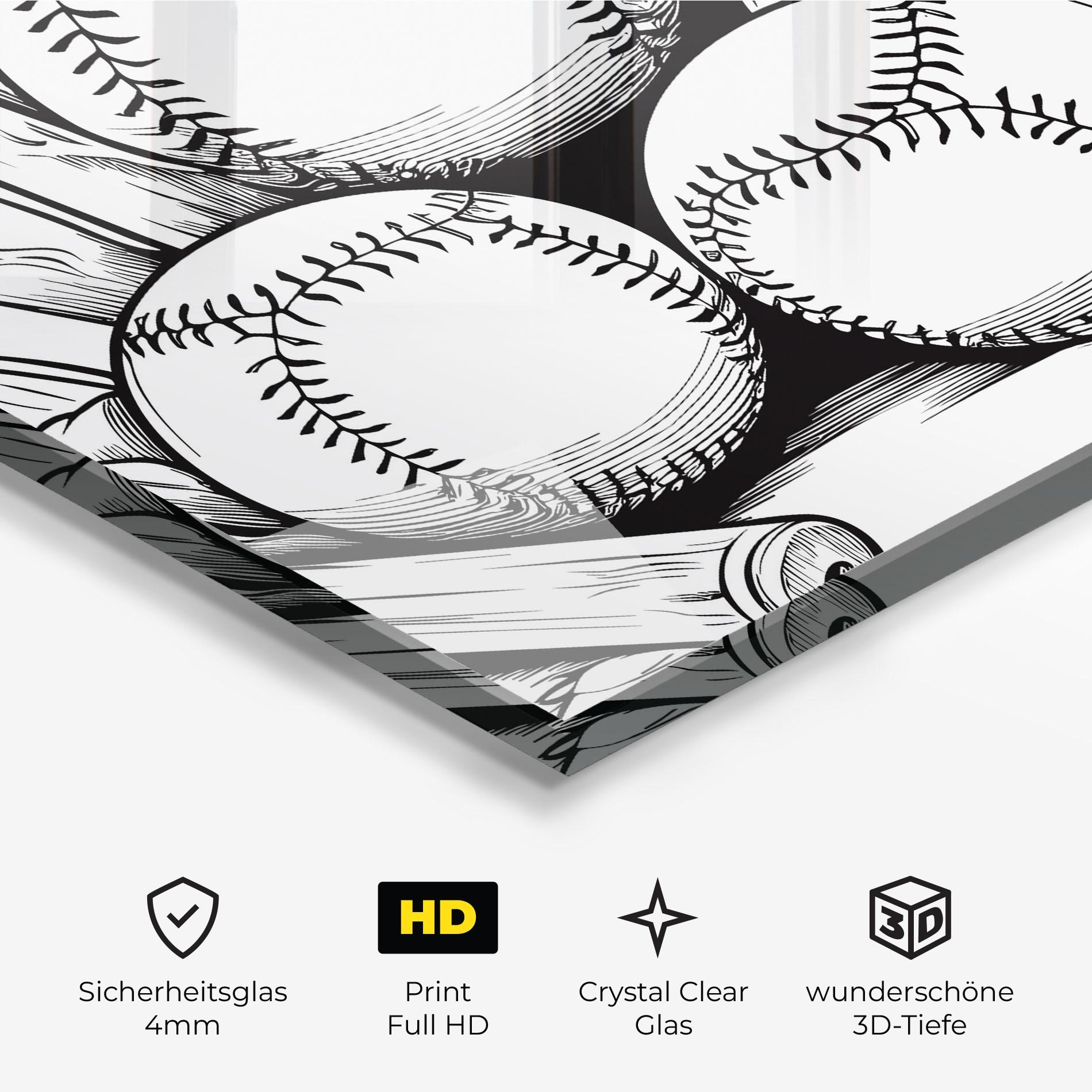 Glasbild Big Baseball Ball mockup 3
