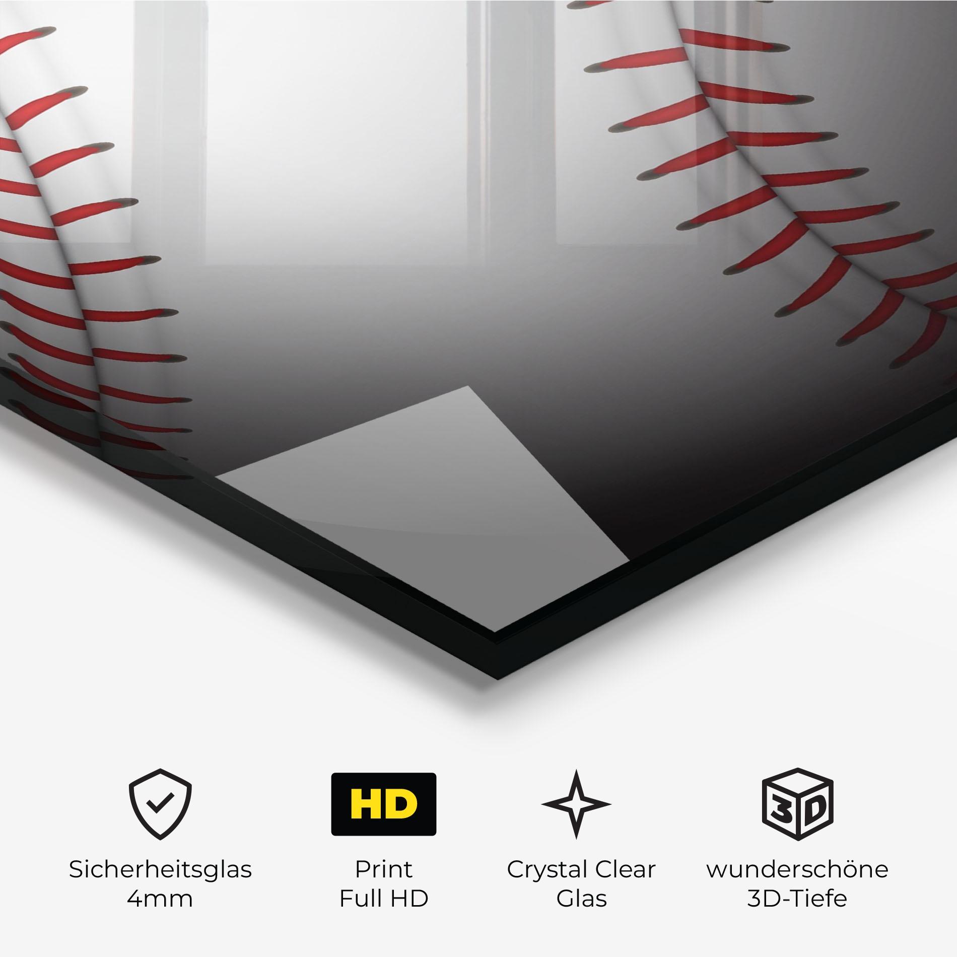 Glasbild Close Up Baseball mockup 3