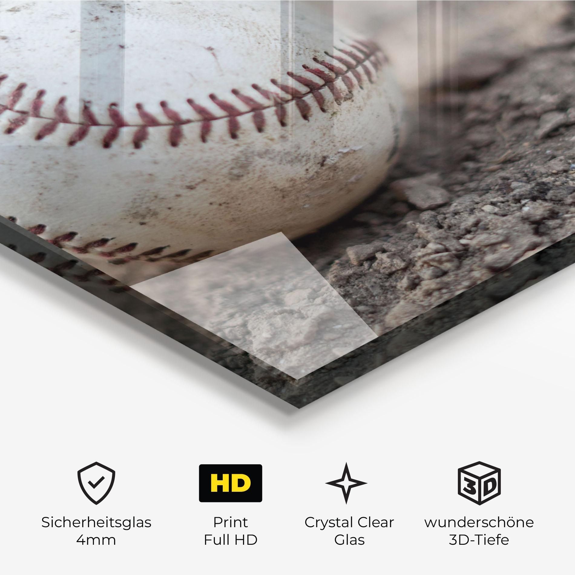 Glasbild Dusty Baseball Ball mockup 3