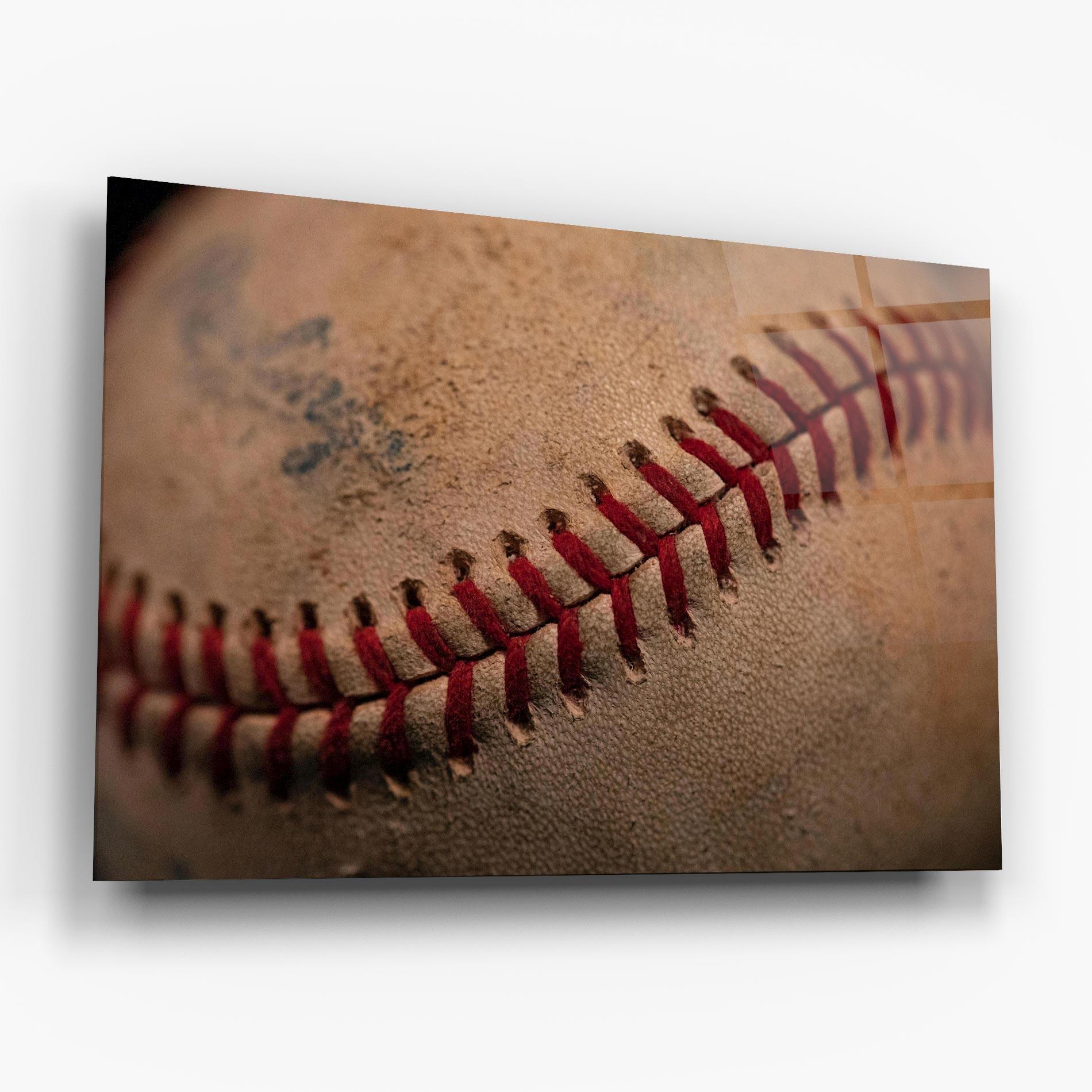 Glasbild Baseball Ball Close Up mockup 6