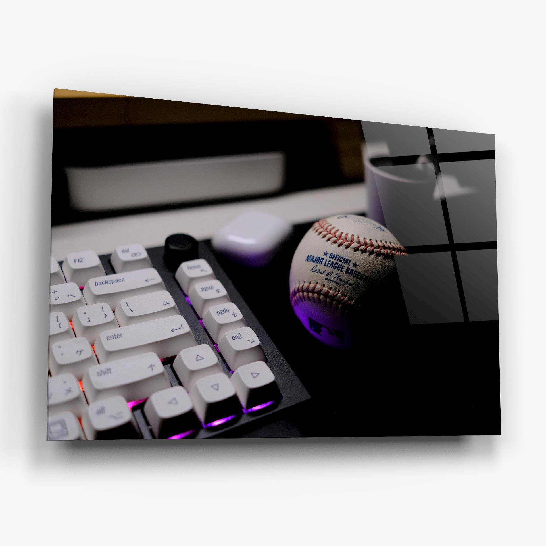 Glasbild Baseball Ball Gaming mockup 6