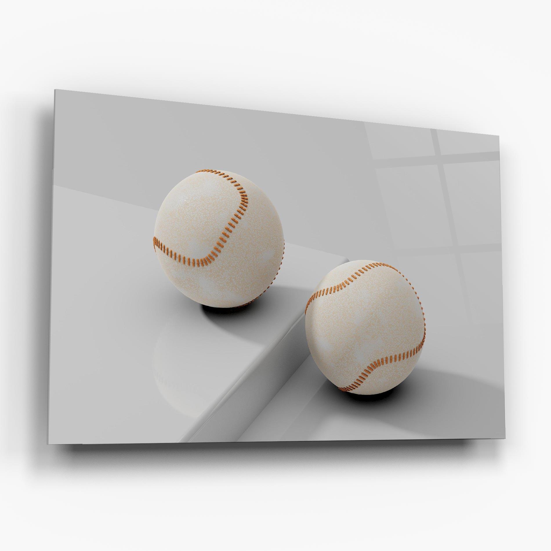 Glasbild Baseball Ball On White mockup 6