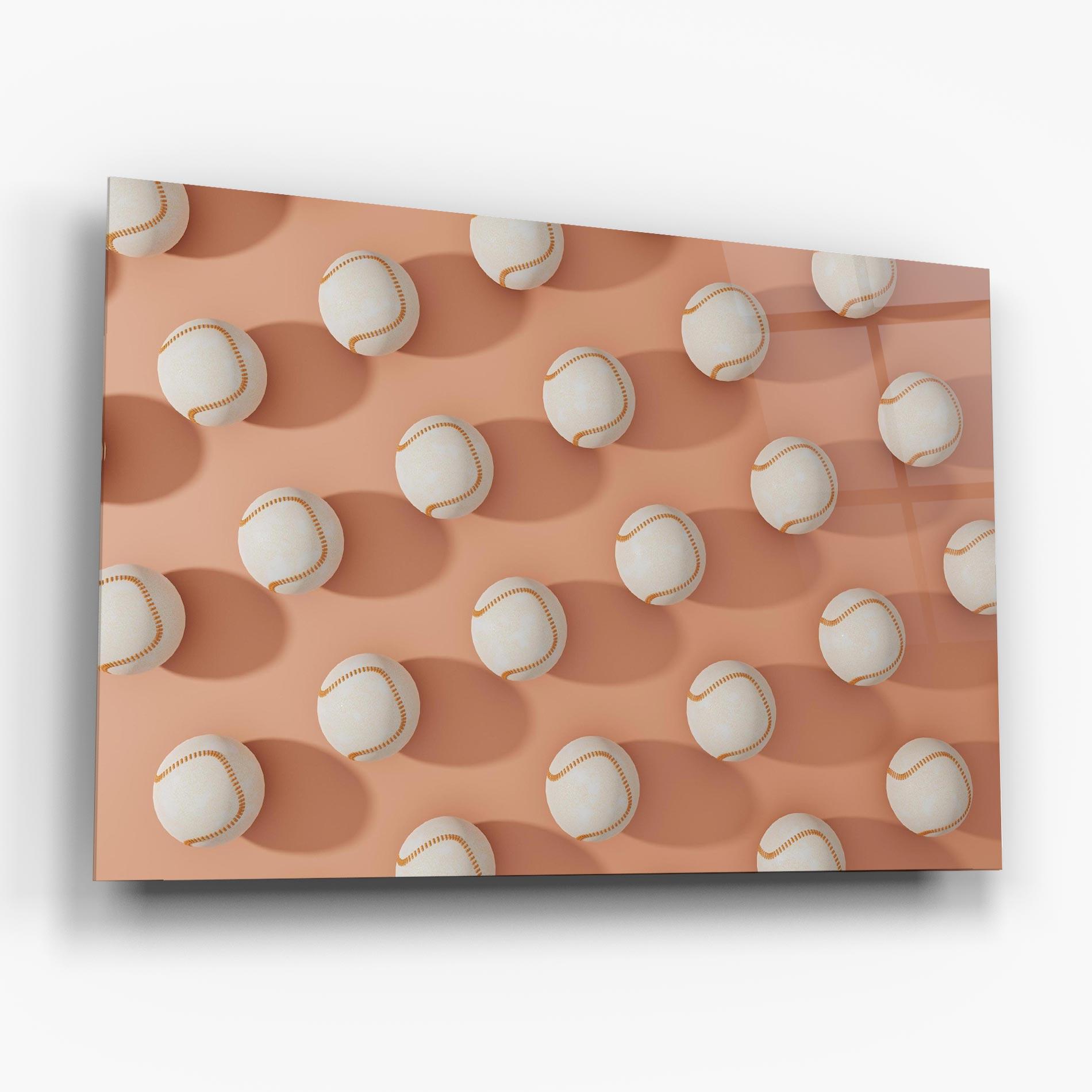 Glasbild Baseball Ball Pattern mockup 6