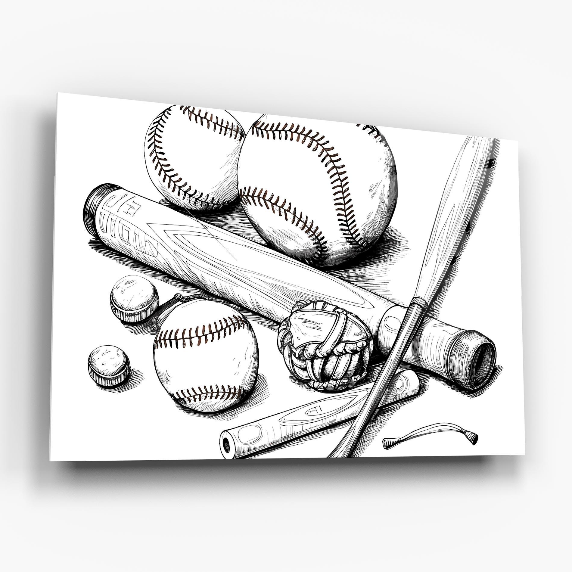 Glasbild Baseball Balls Line mockup 6