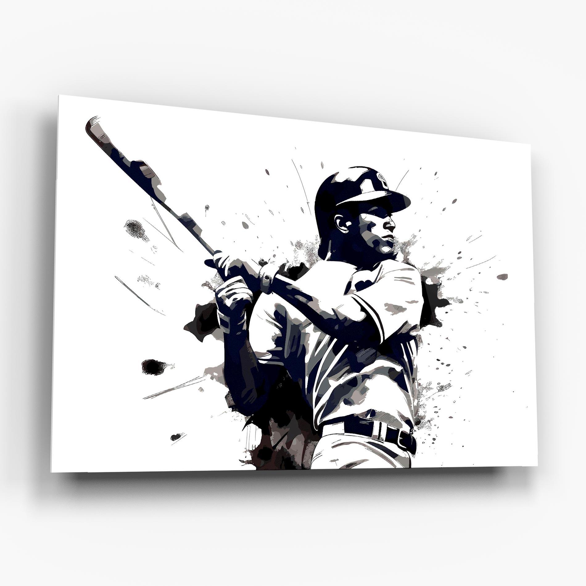 Glasbild Baseball Grey Art mockup 6
