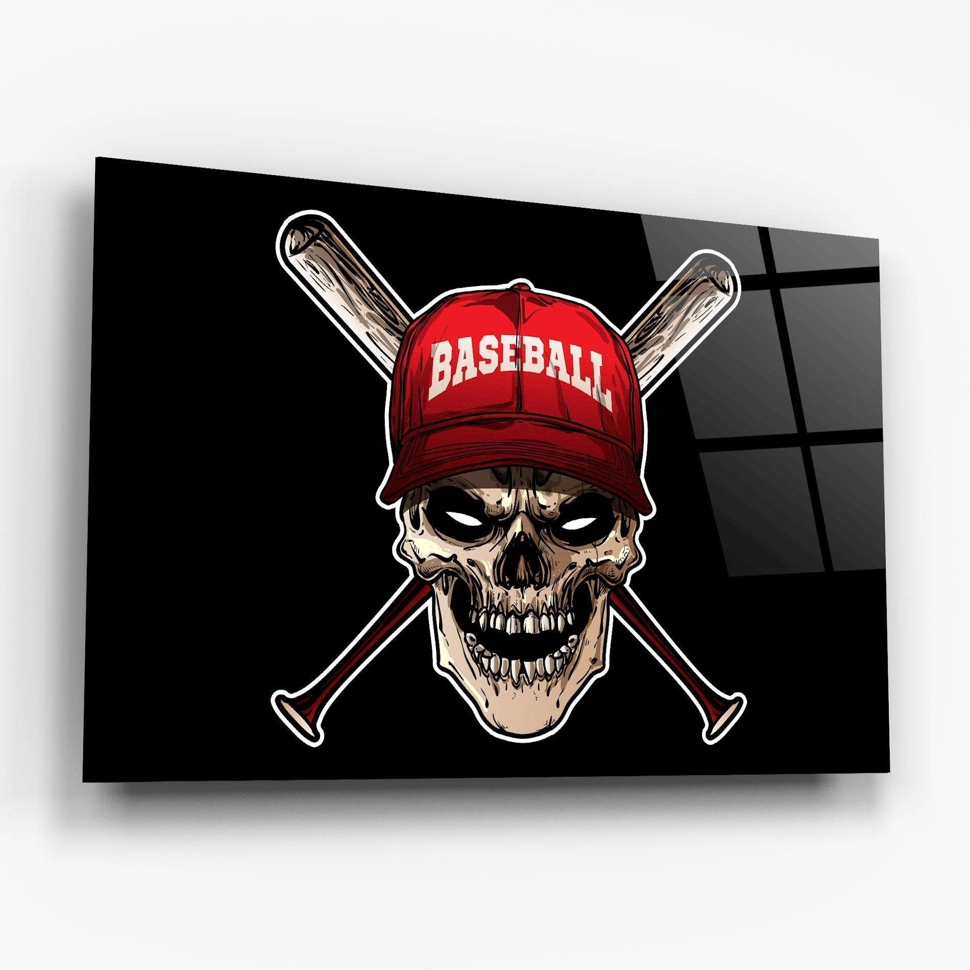 Glasbild Baseball Skull mockup 6