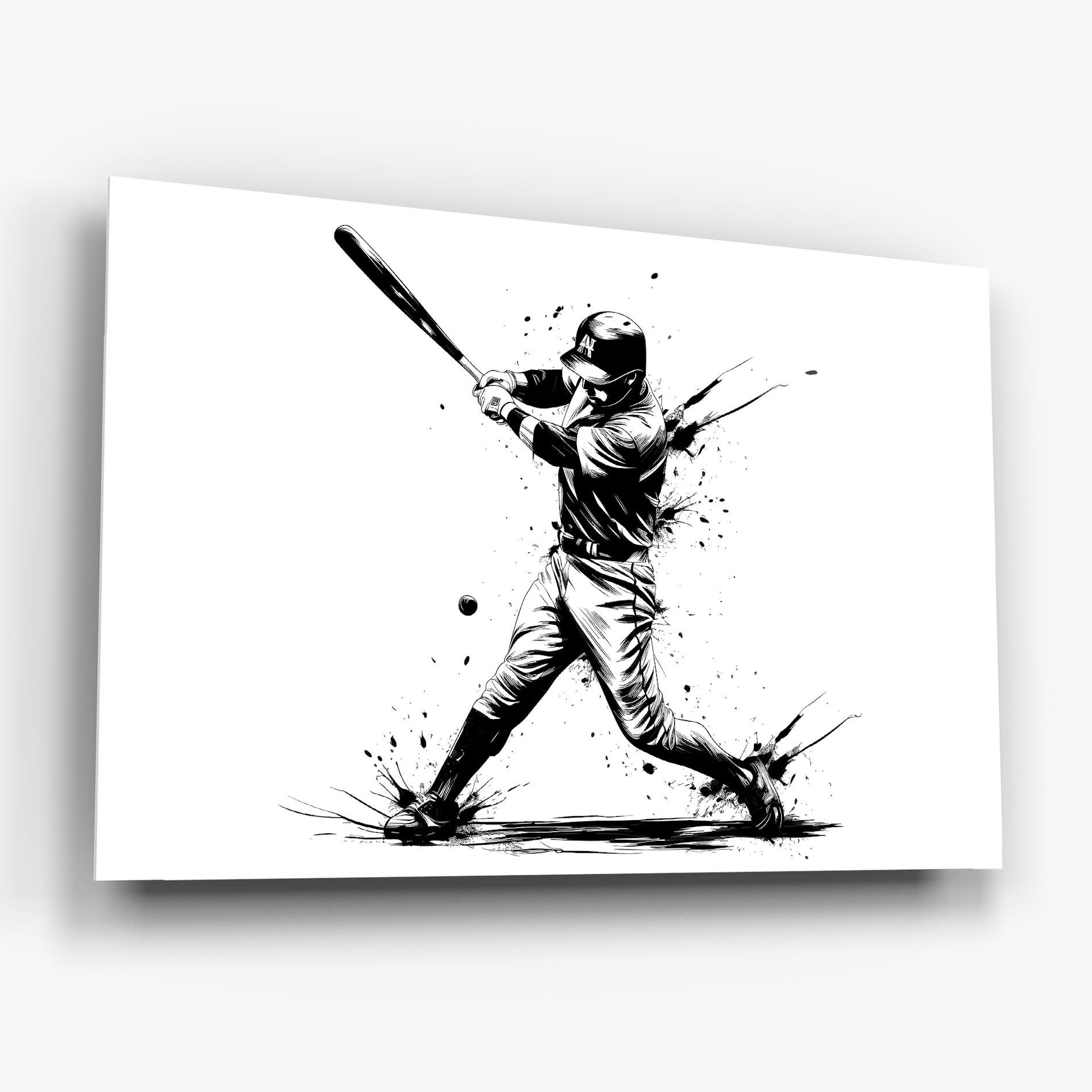 Glasbild Baseball Splash mockup 6