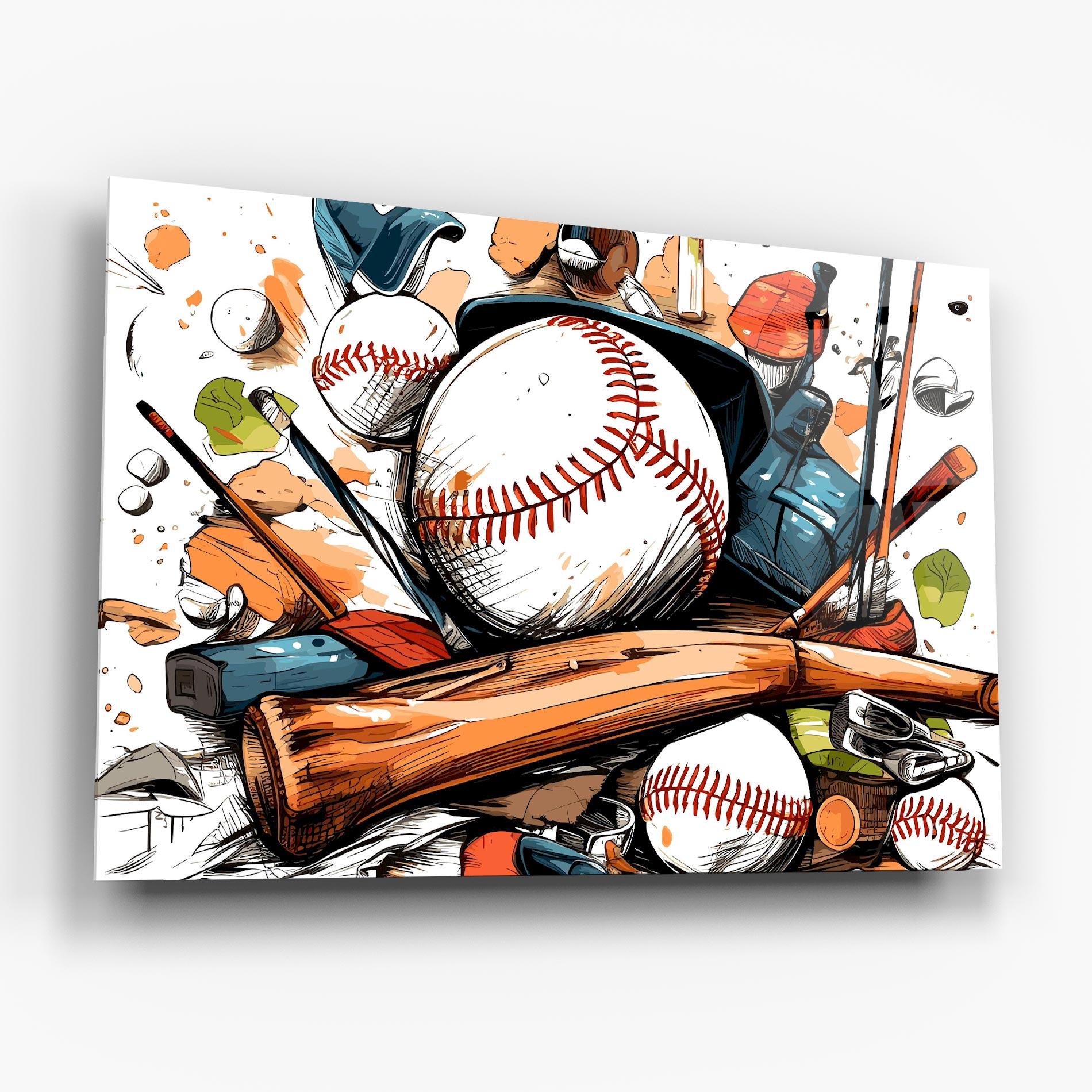 Glasbild Baseball Trash mockup 6