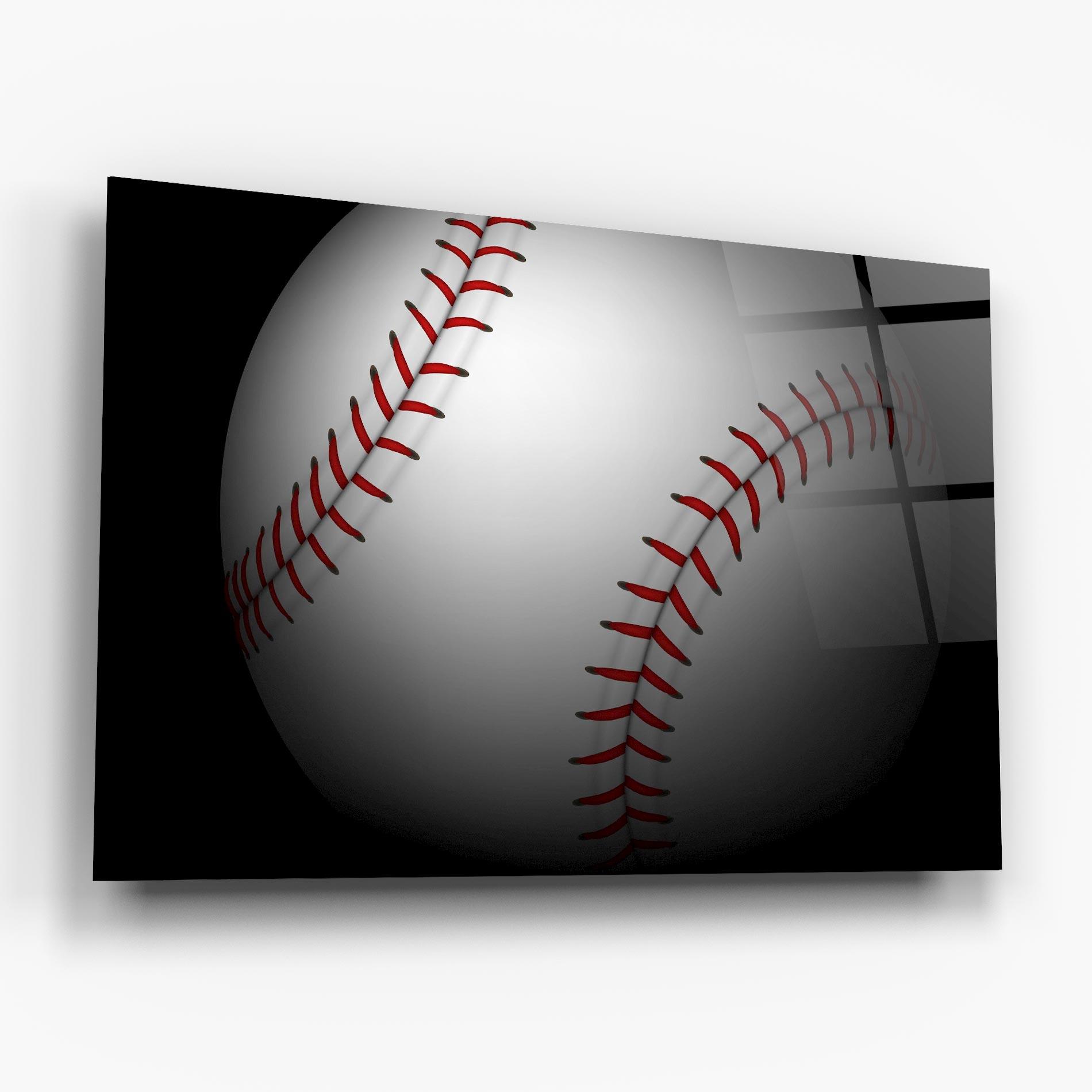 Glasbild Close Up Baseball mockup 6