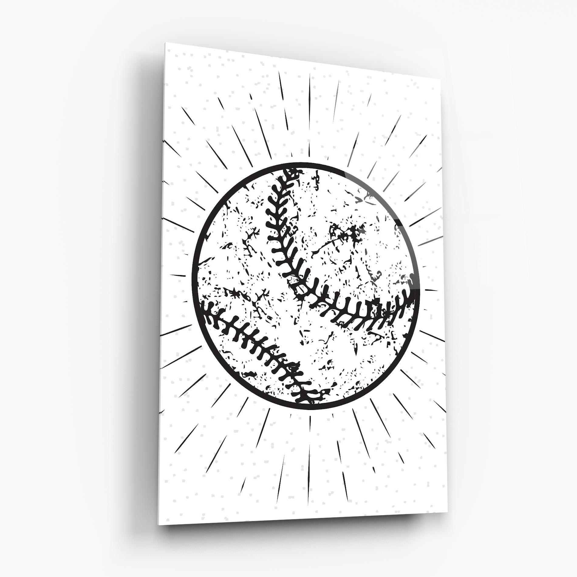 Glasbild Baseball Ball Line mockup 6