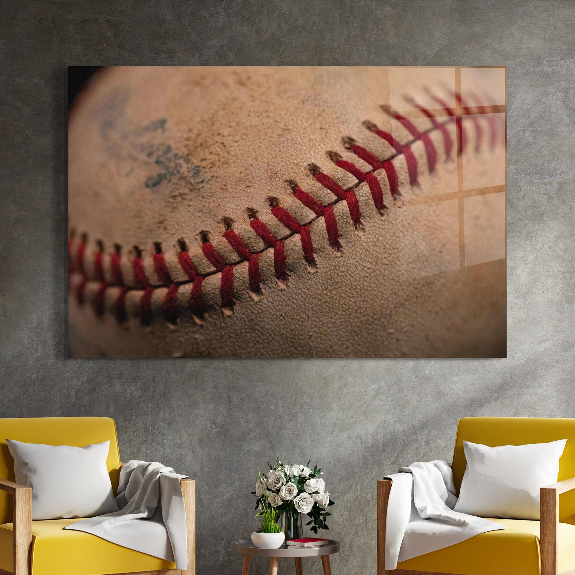 Glasbild Baseball Ball Close Up mockup 4