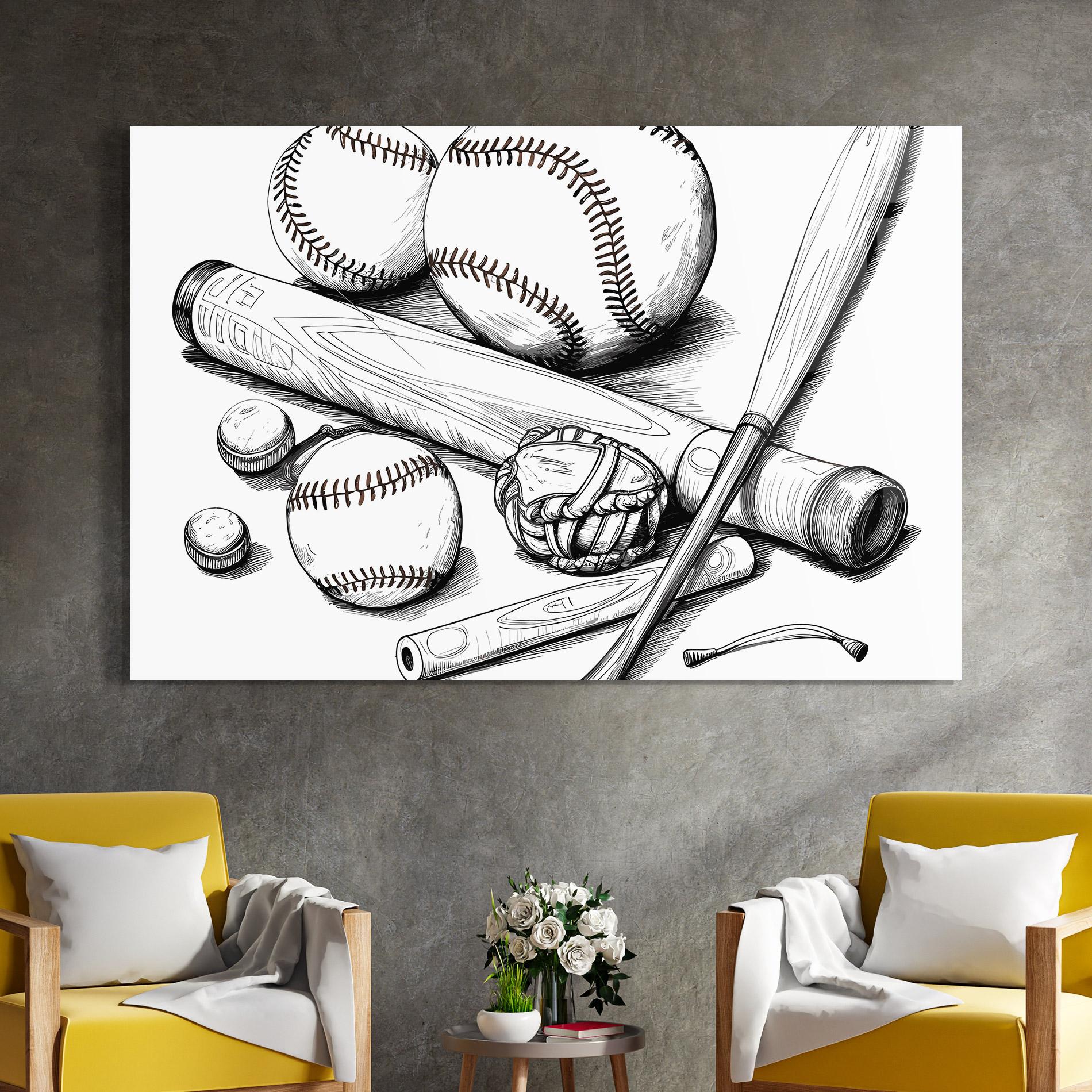 Glasbild Baseball Balls Line mockup 4
