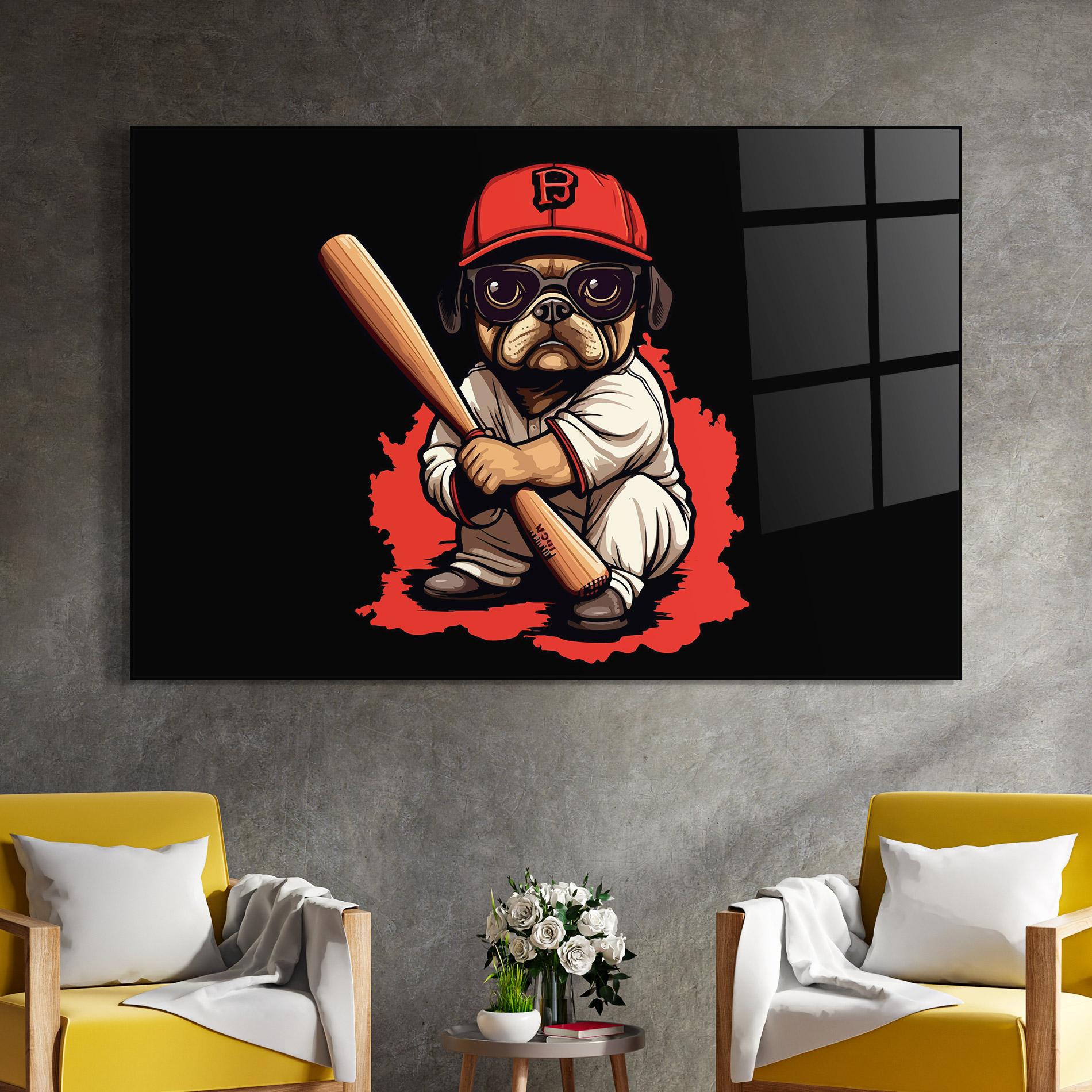 Glasbild Baseball Dog mockup 4