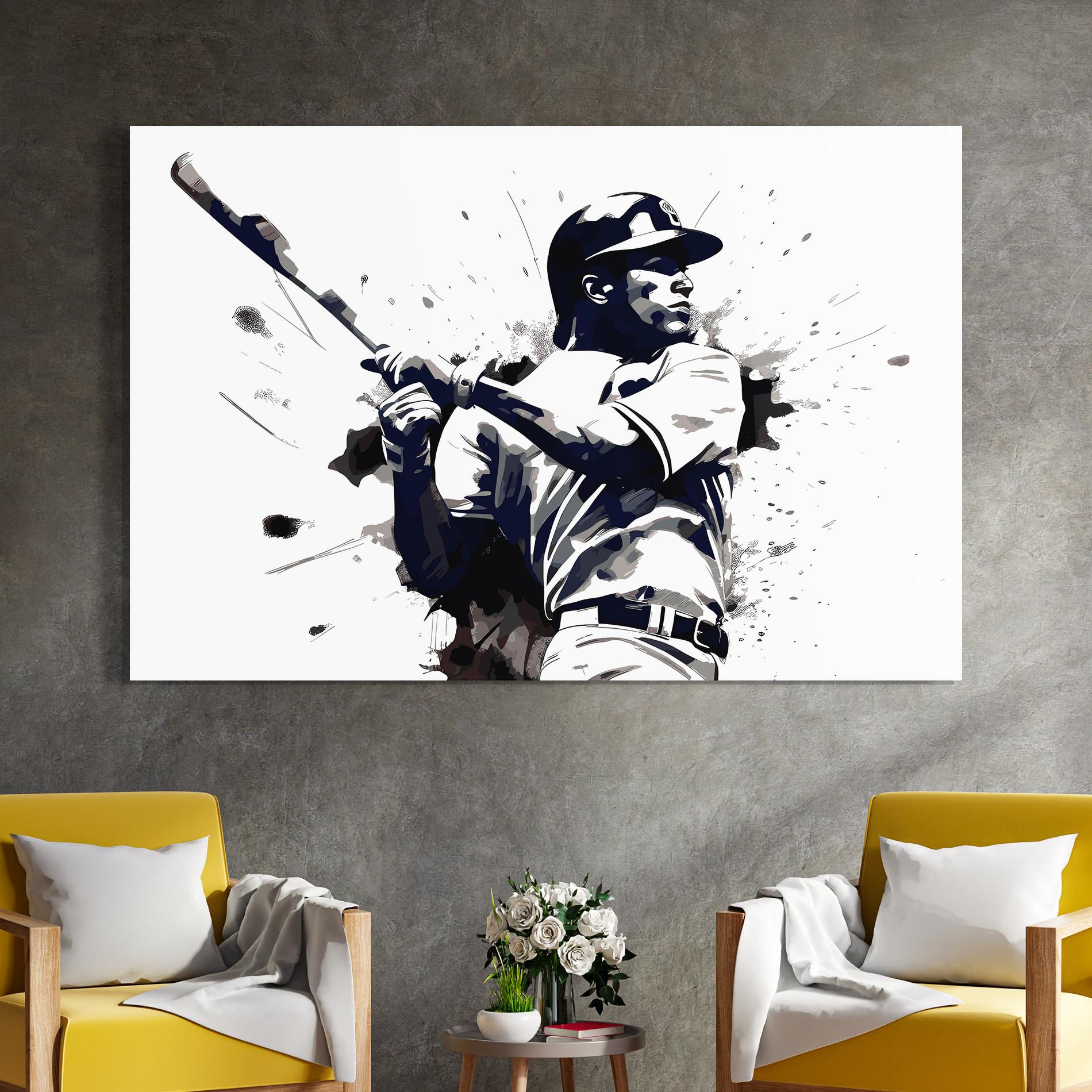 Glasbild Baseball Grey Art mockup 4