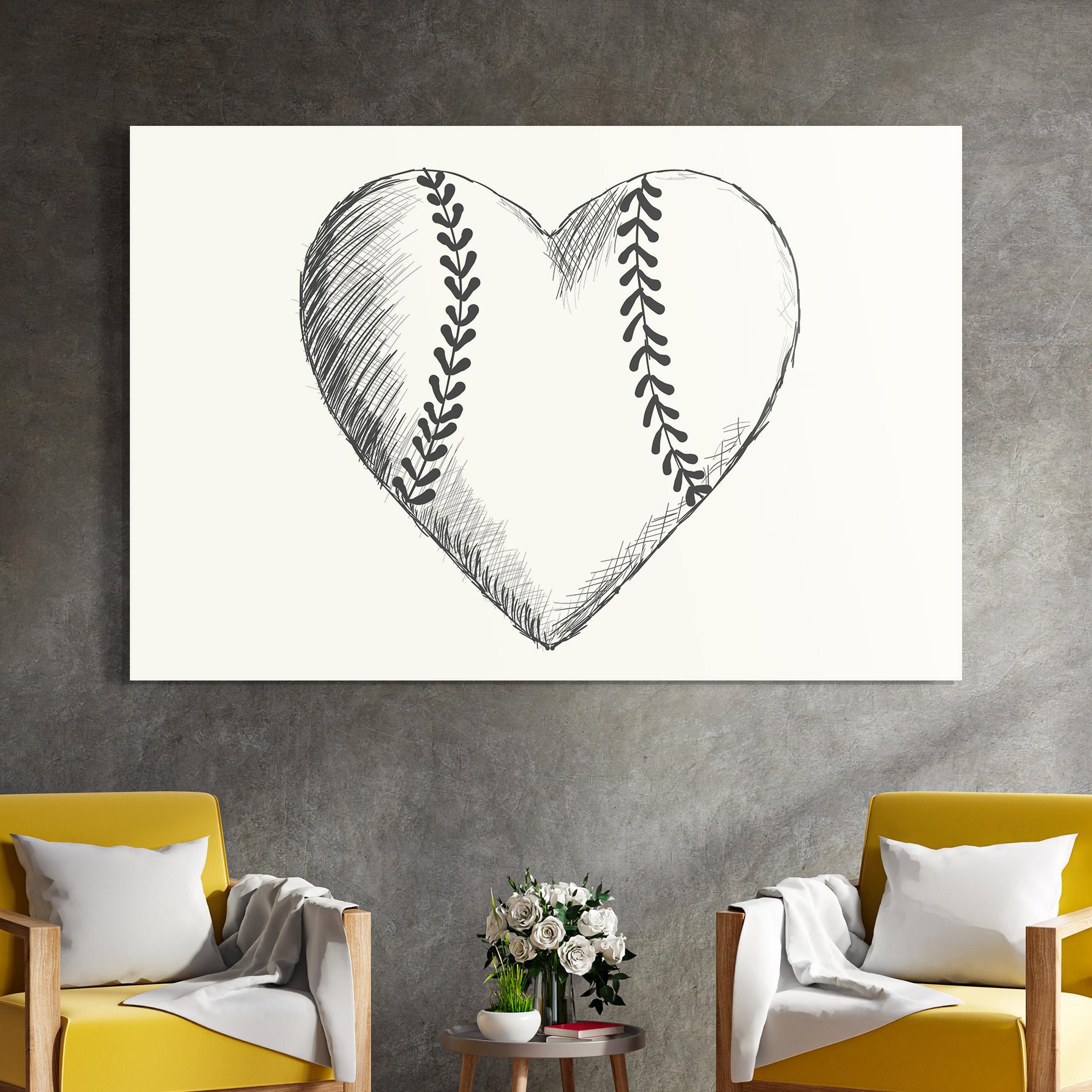 Glasbild Baseball Heart mockup 4