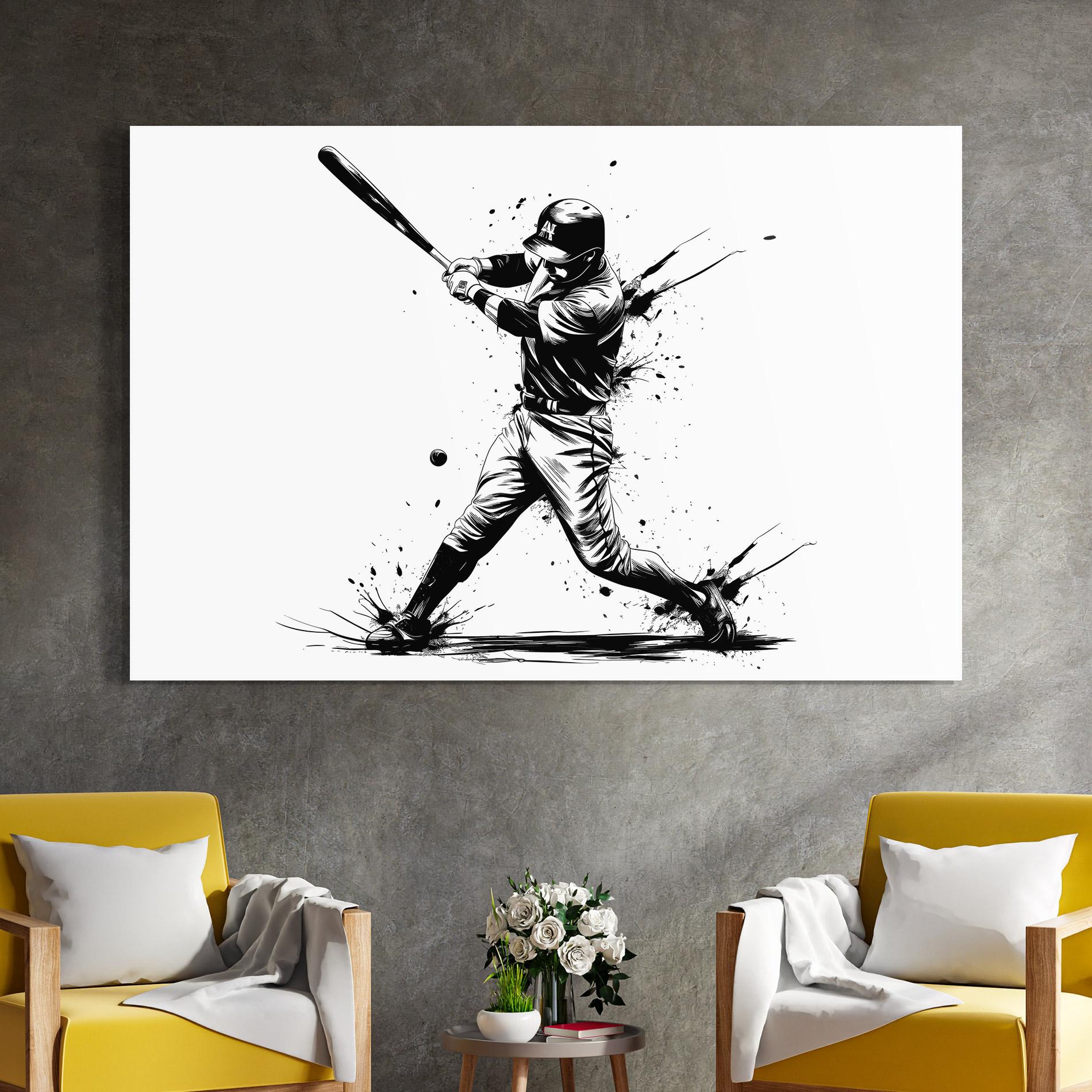 Glasbild Baseball Splash mockup 4