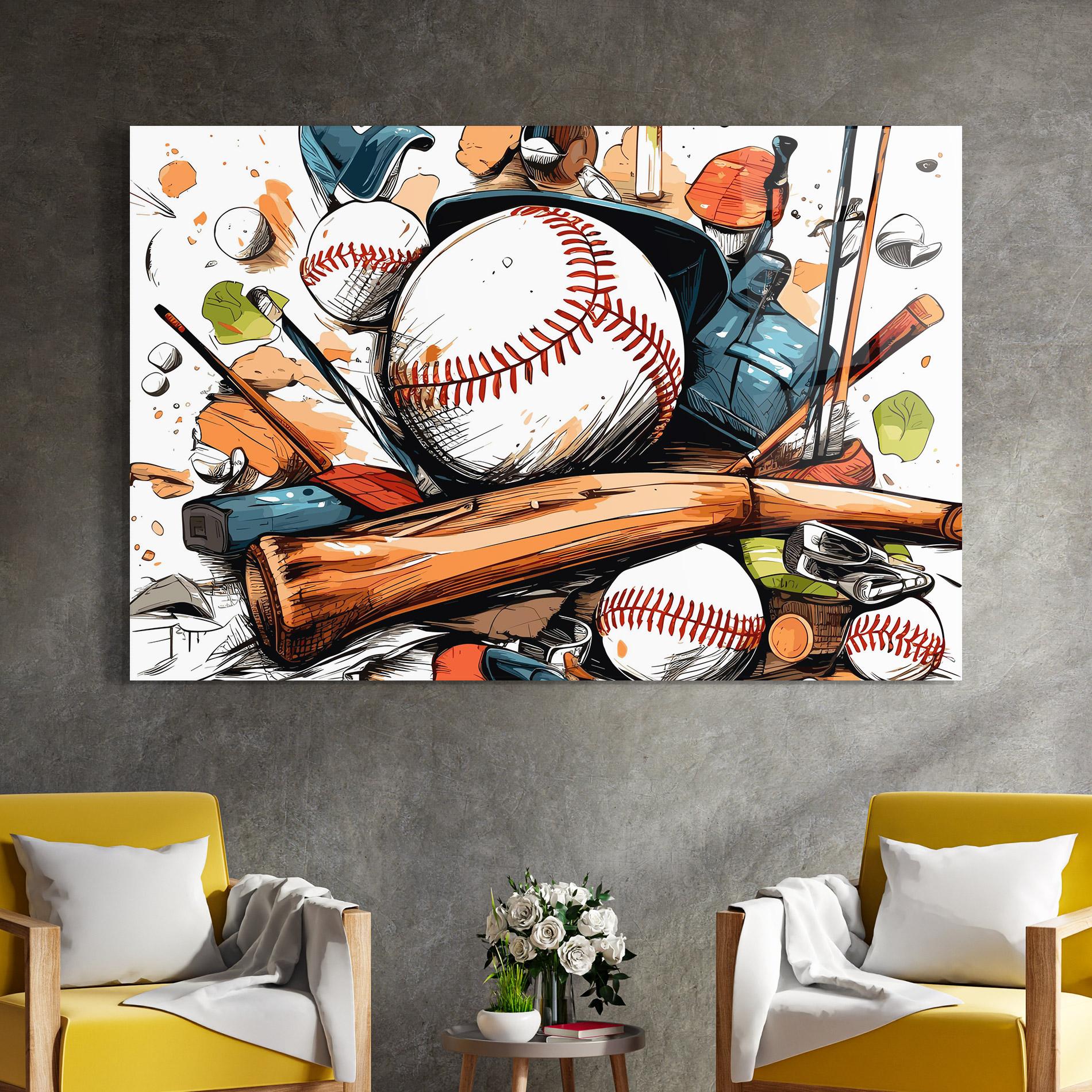 Glasbild Baseball Trash mockup 4
