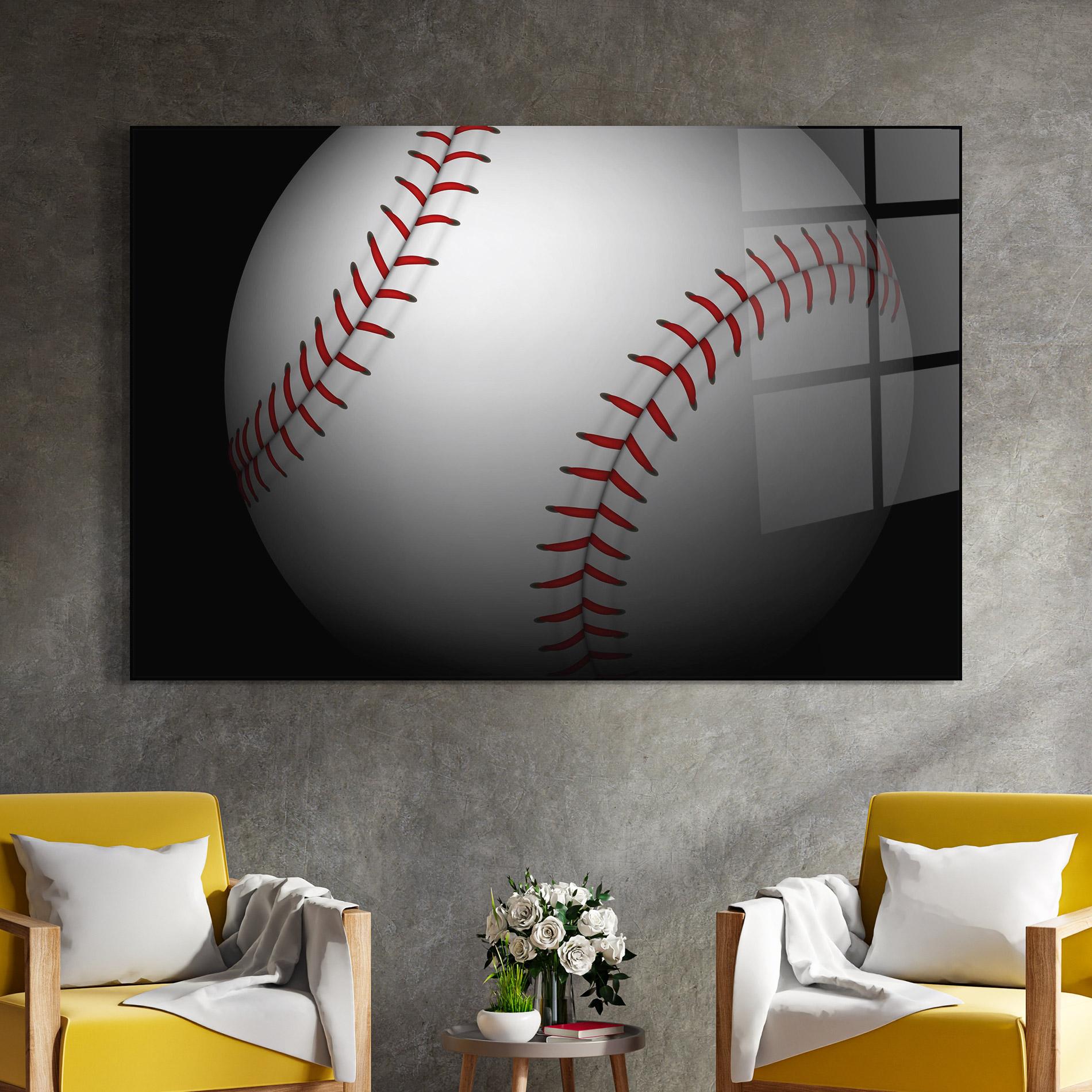 Glasbild Close Up Baseball mockup 4