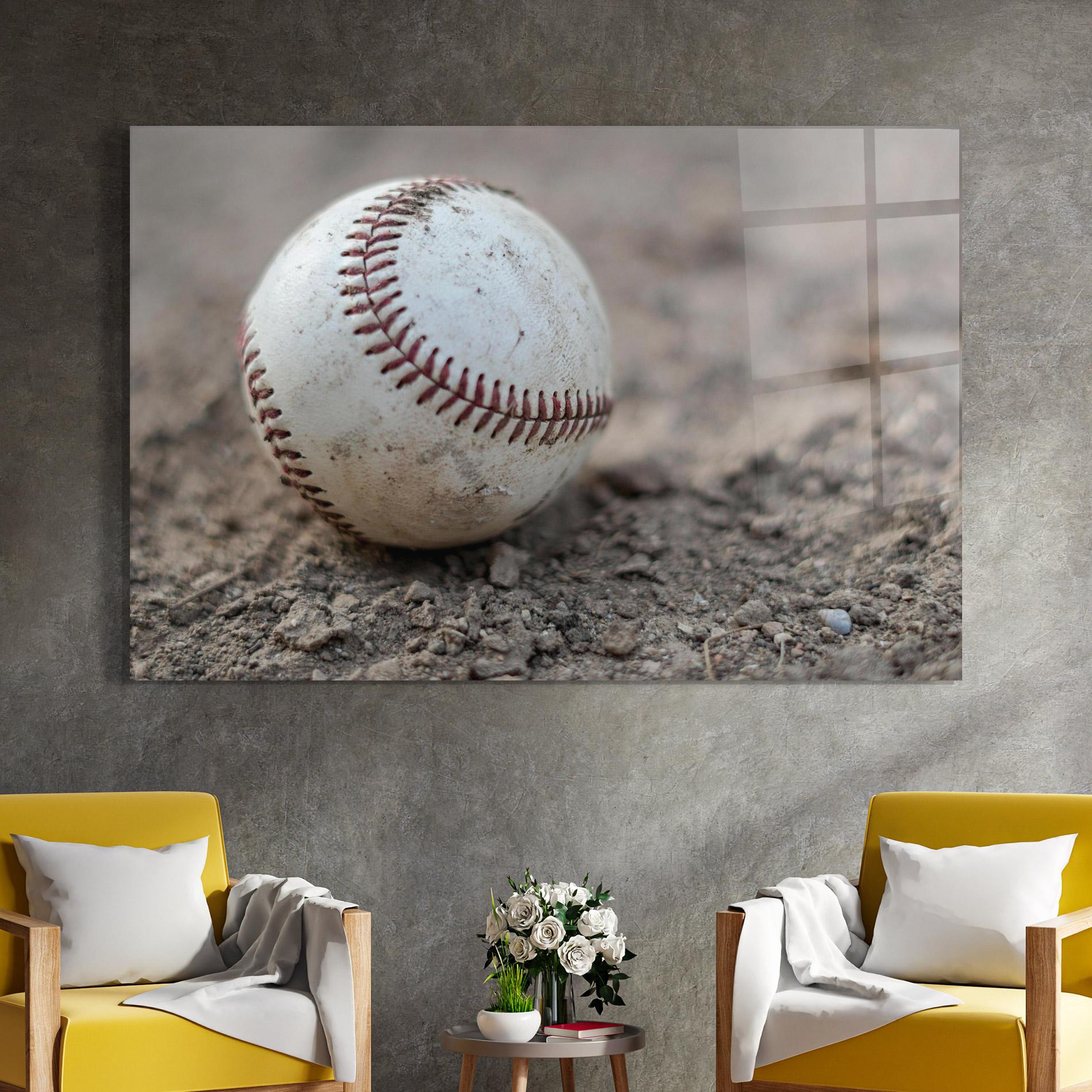 Glasbild Dusty Baseball Ball mockup 4