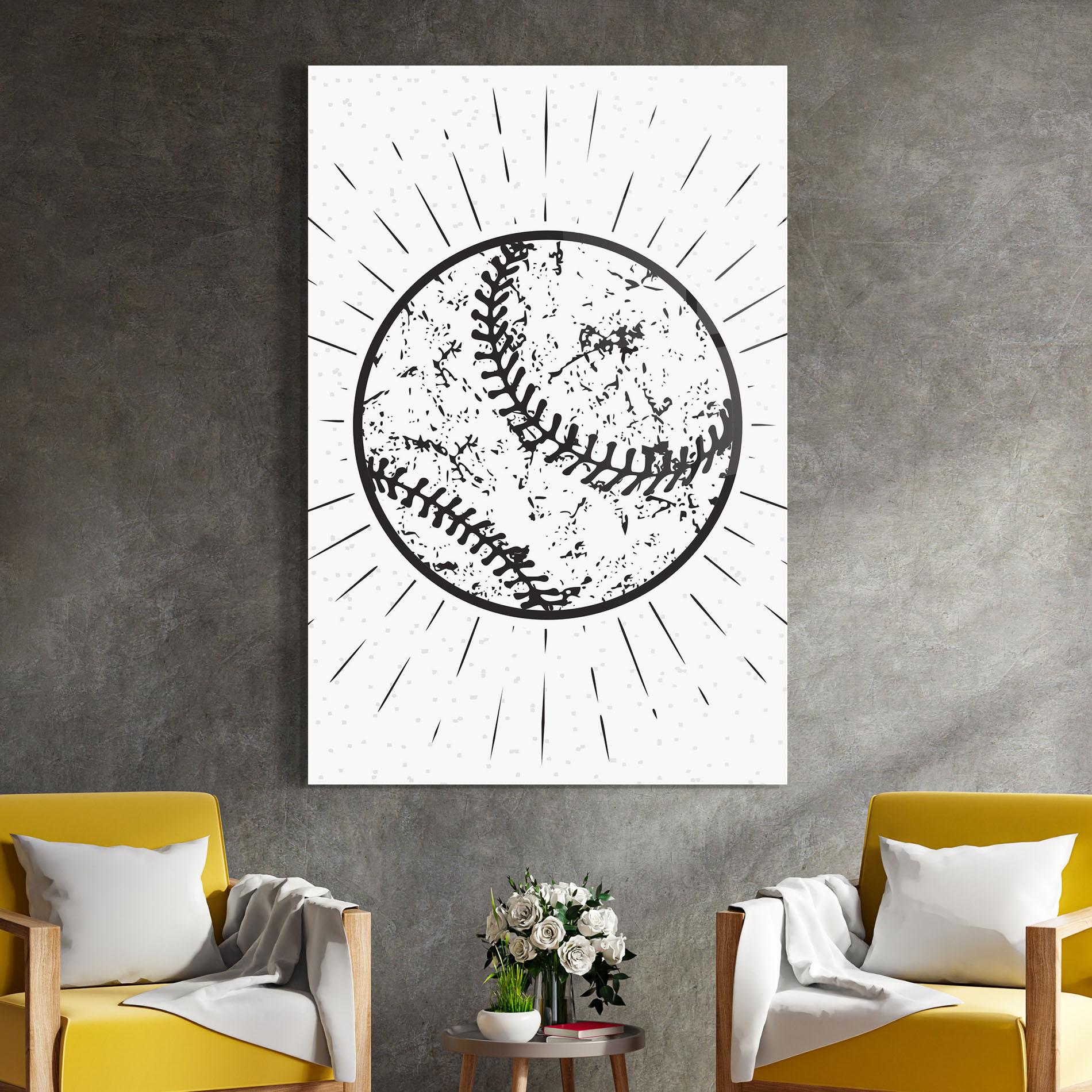 Glasbild Baseball Ball Line mockup 4