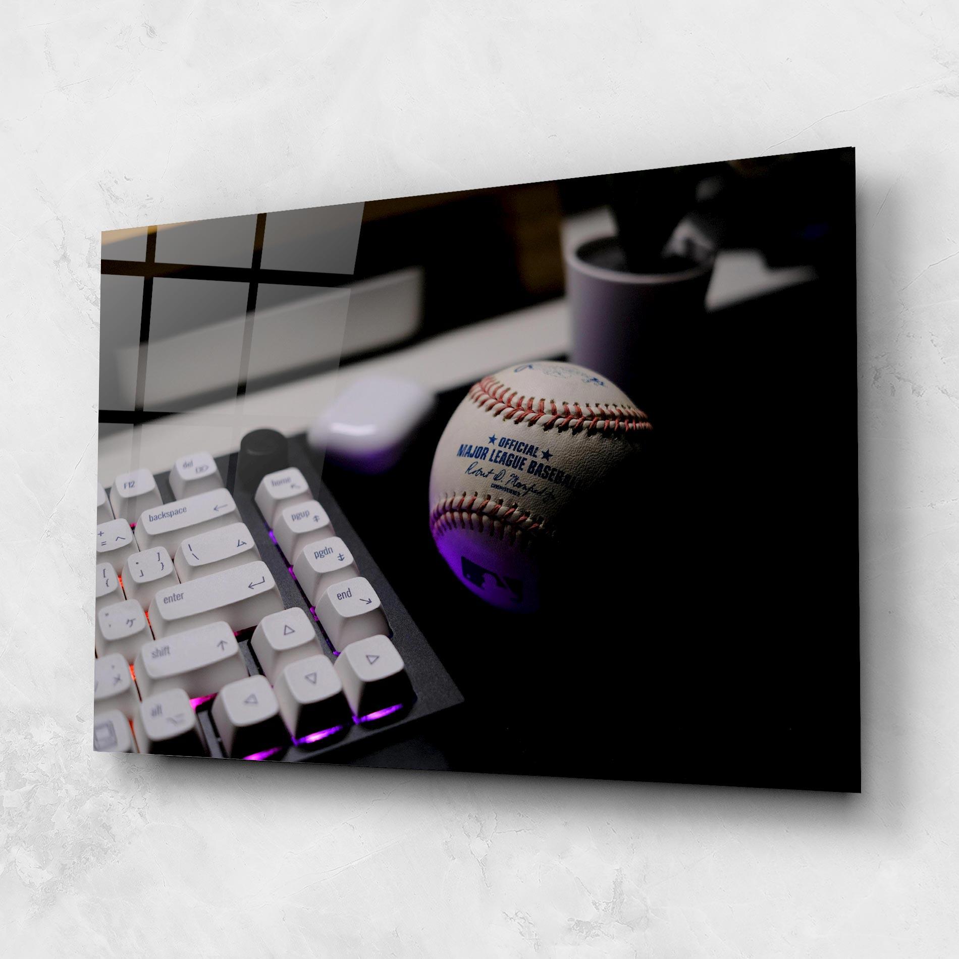 Glasbild Baseball Ball Gaming mockup 1