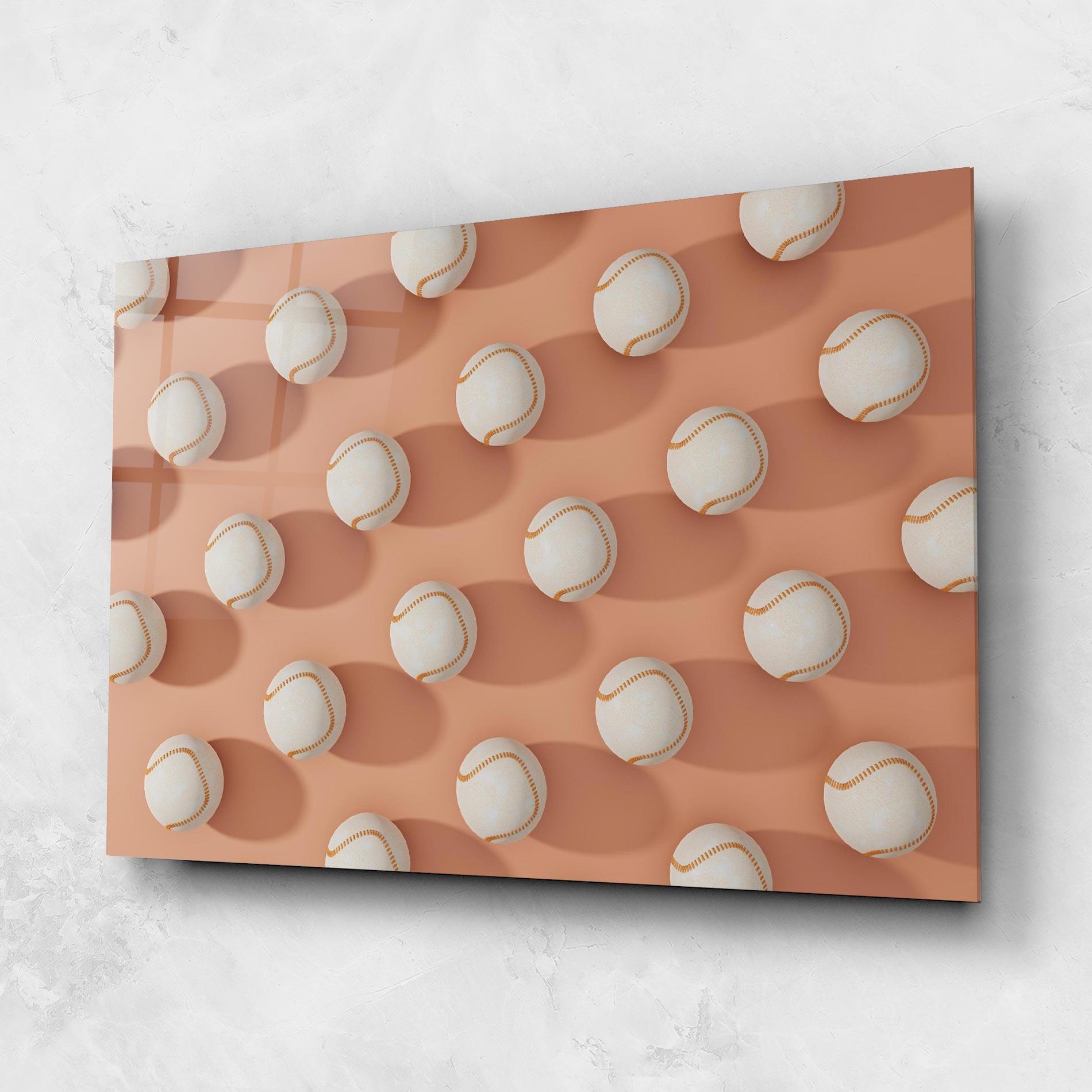 Glasbild Baseball Ball Pattern mockup 1