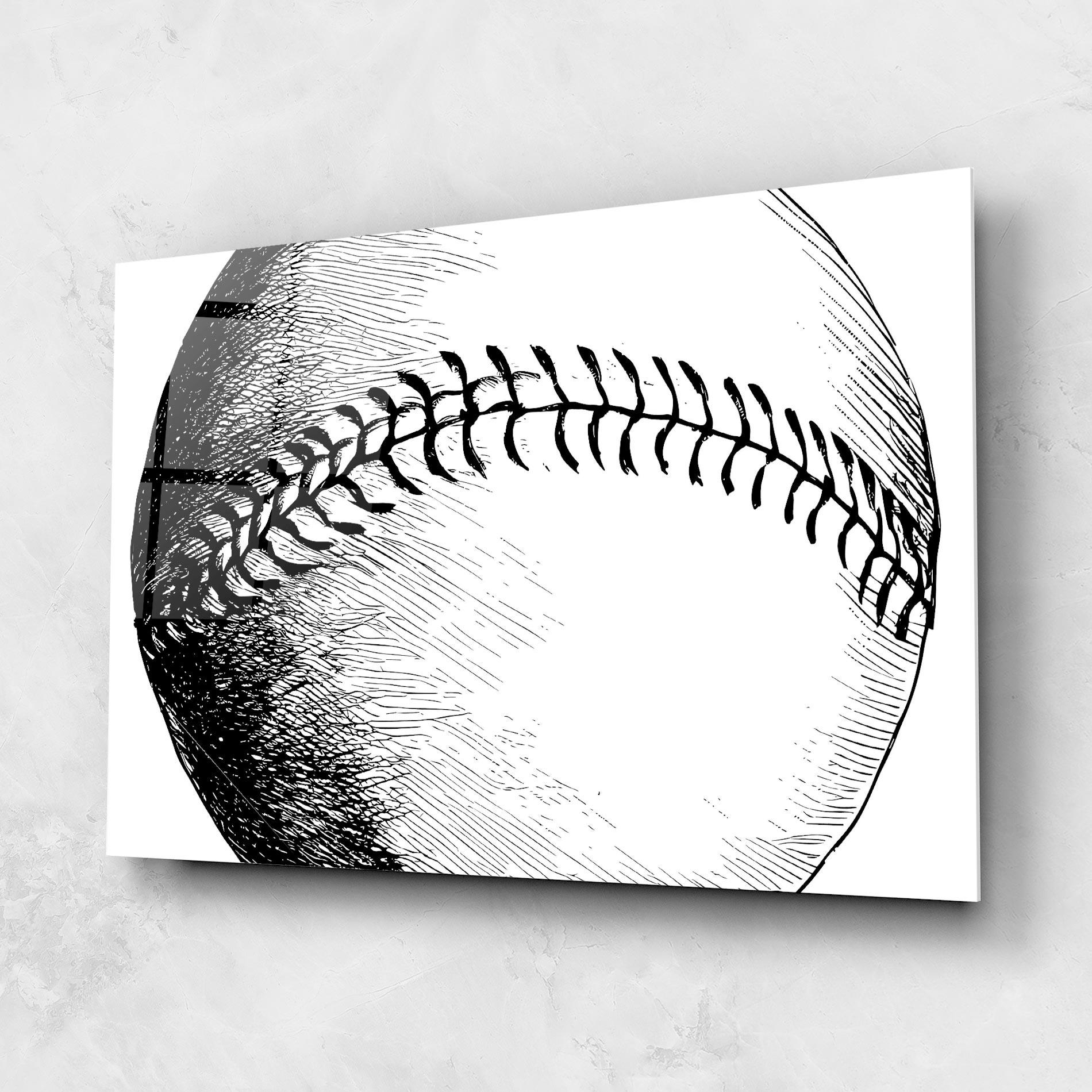 Glasbild Baseball Black Line mockup 1