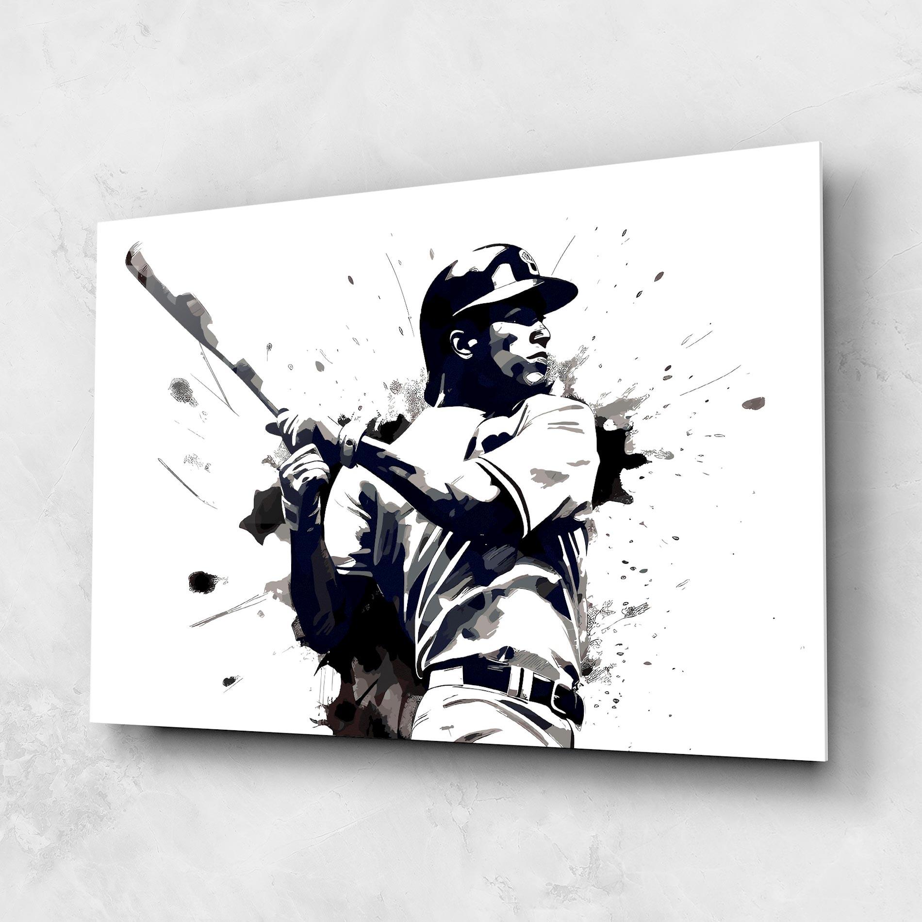 Glasbild Baseball Grey Art mockup 1