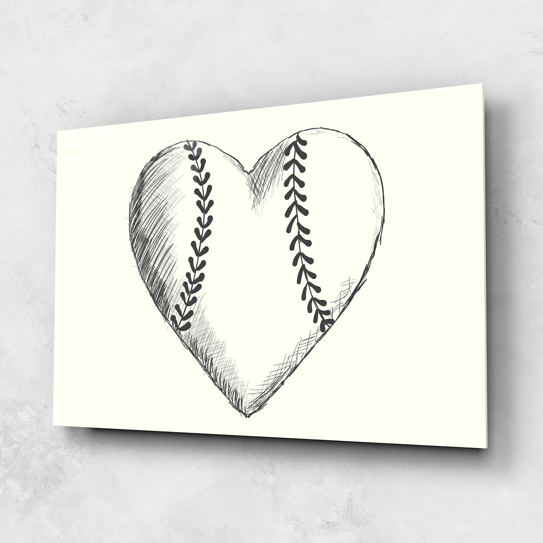 Glasbild Baseball Heart mockup 1