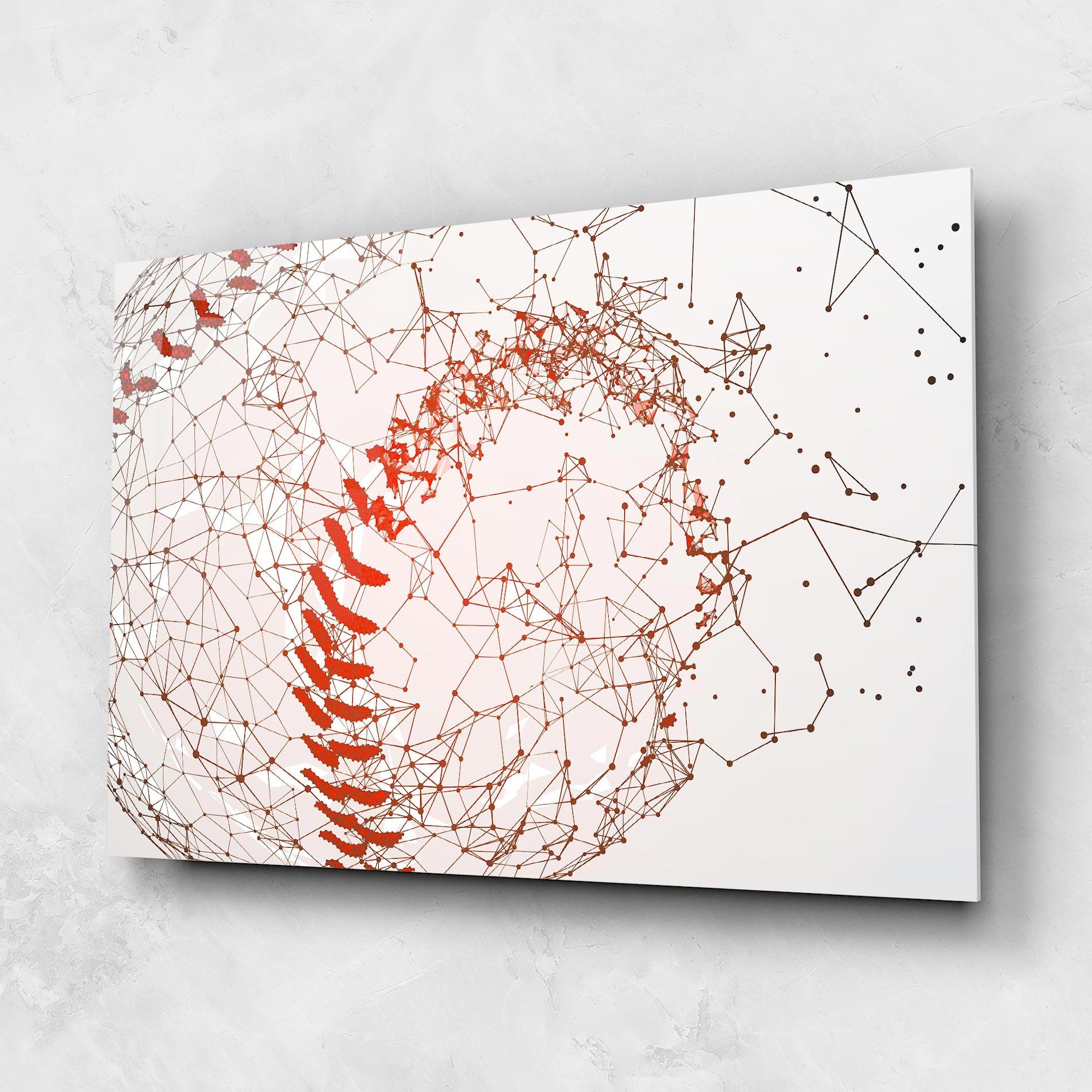 Glasbild Baseball Line Art mockup 1