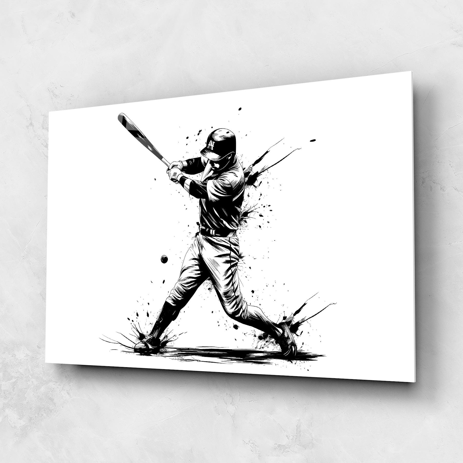Glasbild Baseball Splash mockup 1