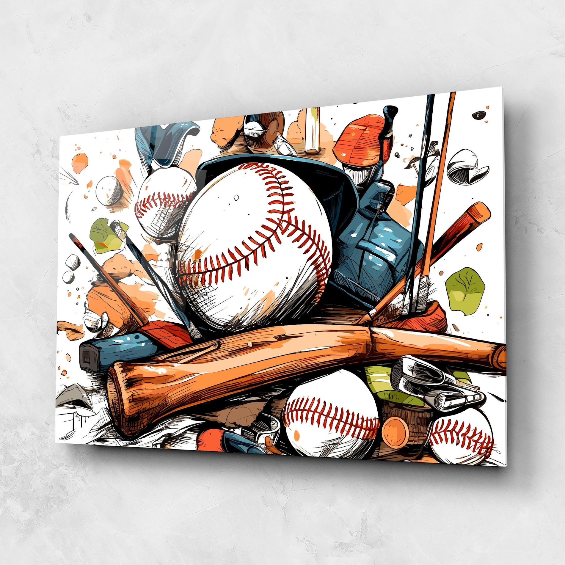 Glasbild Baseball Trash mockup 1