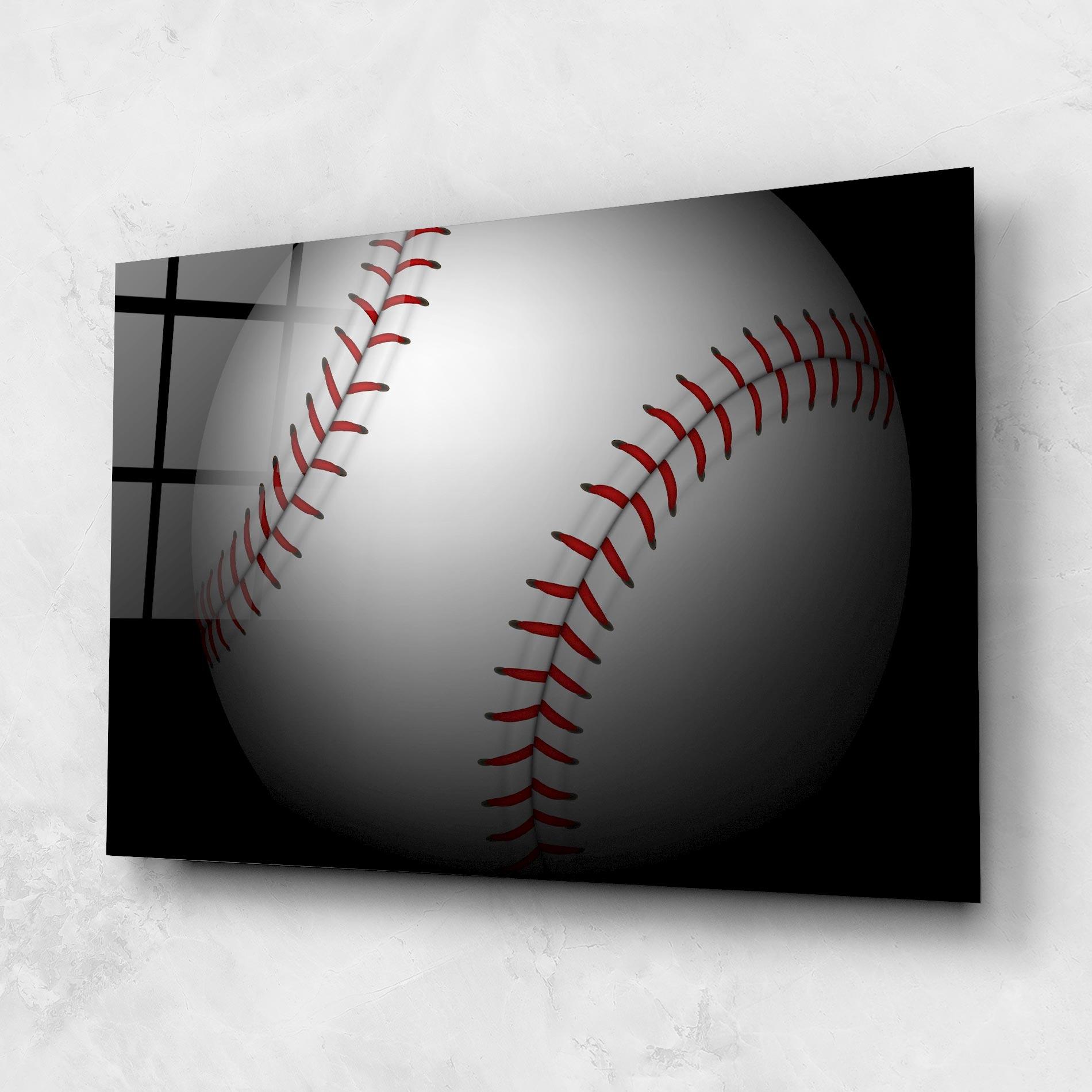 Glasbild Close Up Baseball mockup 1