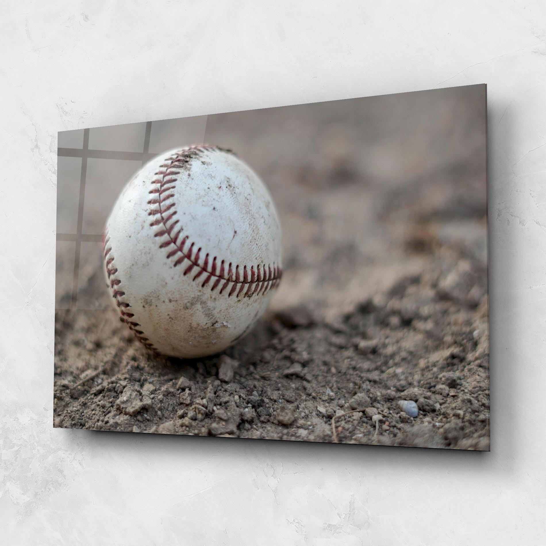 Glasbild Dusty Baseball Ball mockup 1