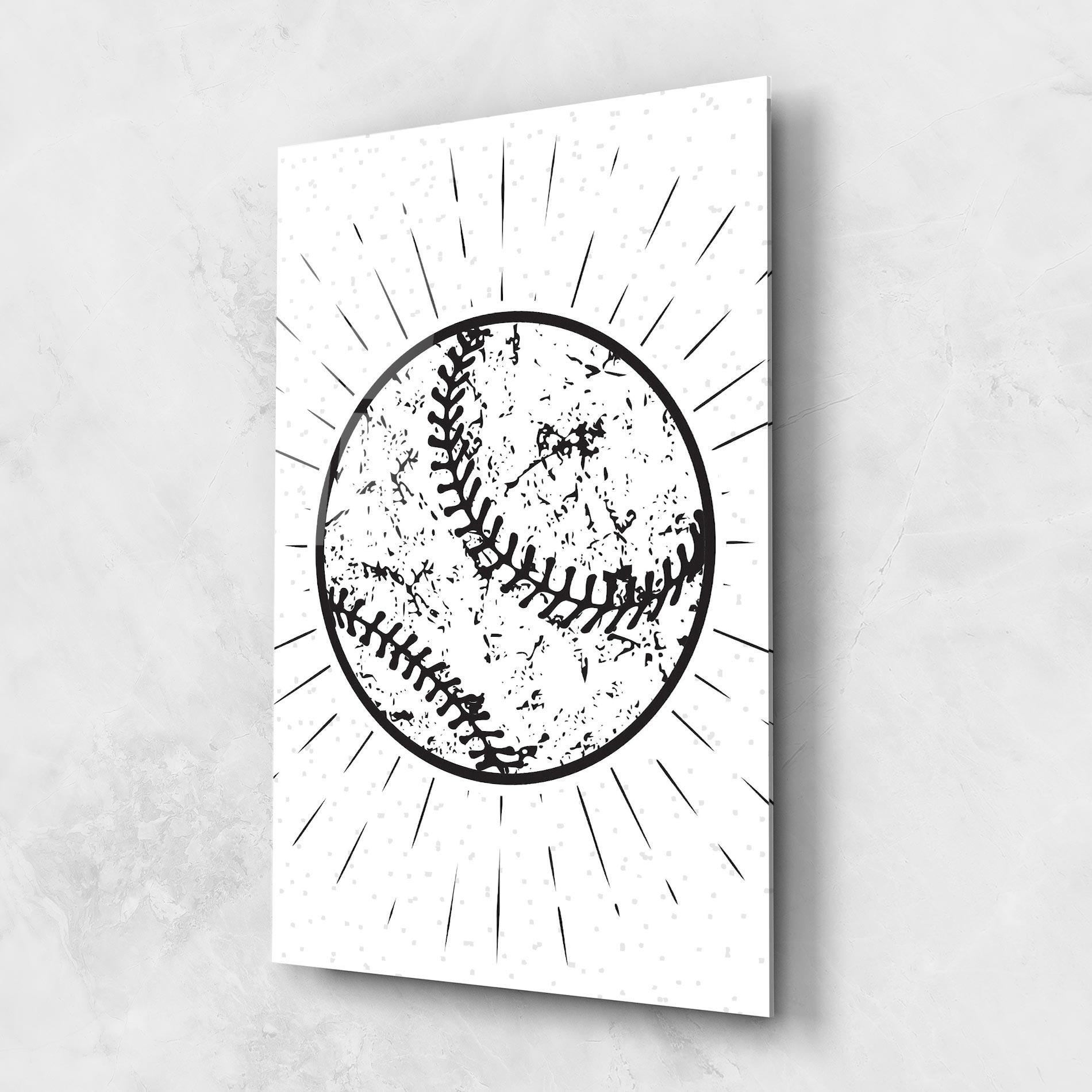 Glasbild Baseball Ball Line mockup 1