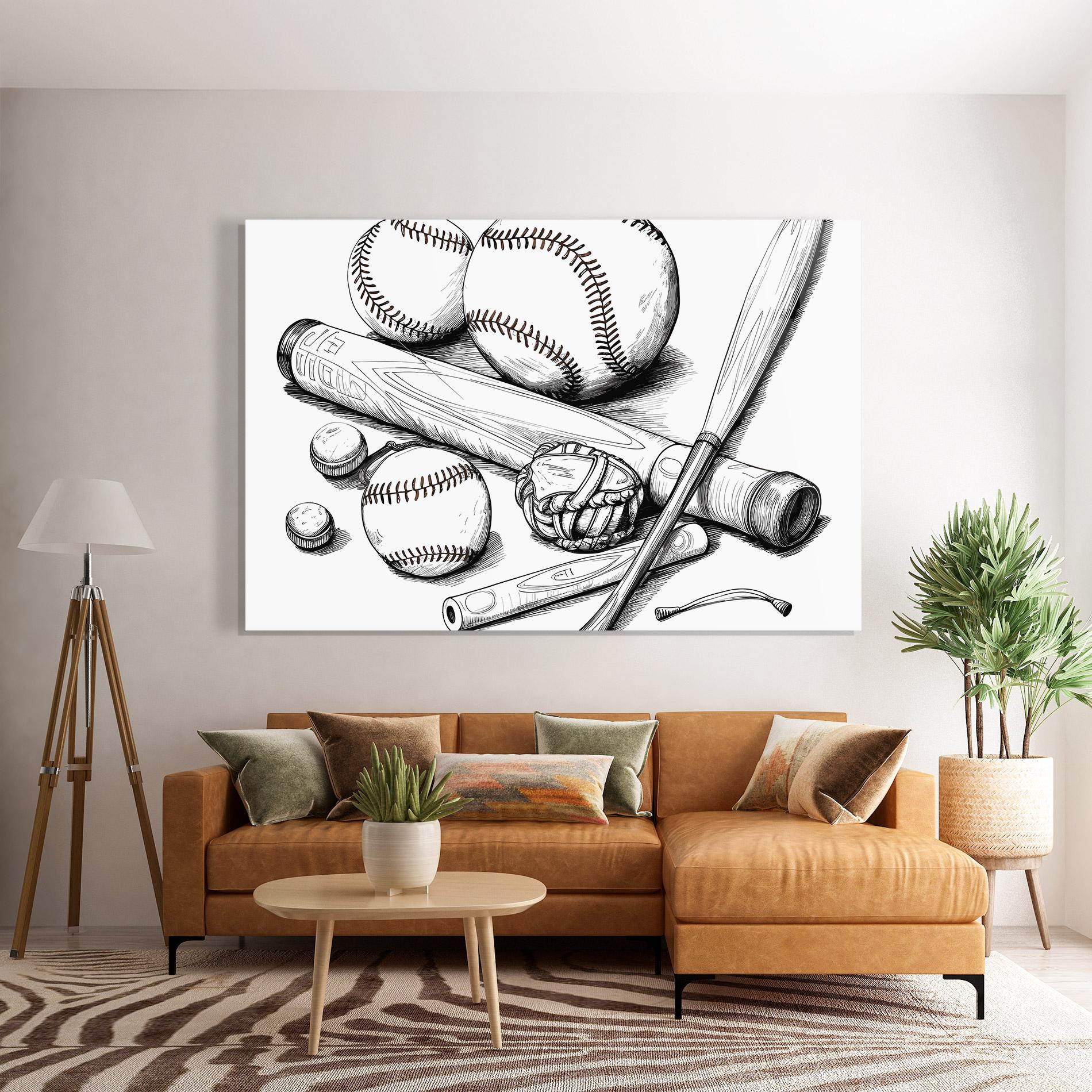 Glasbild Baseball Balls Line mockup 7