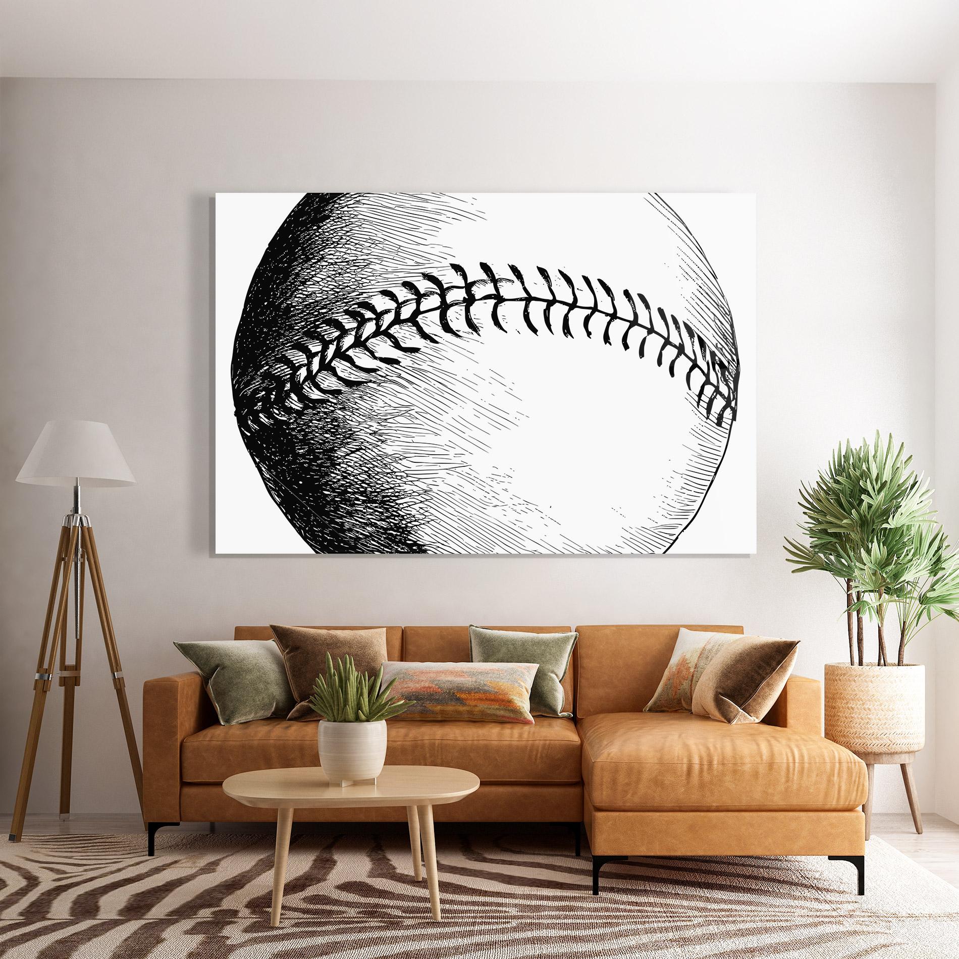 Glasbild Baseball Black Line mockup 7