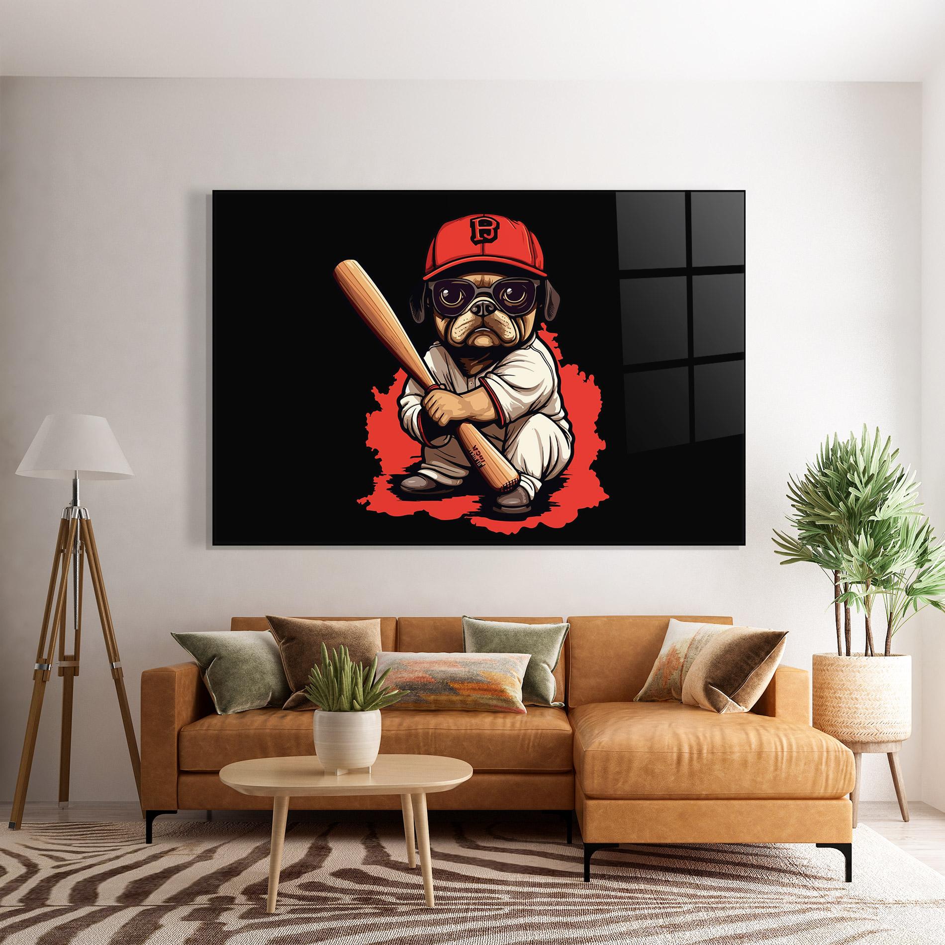 Glasbild Baseball Dog mockup 7