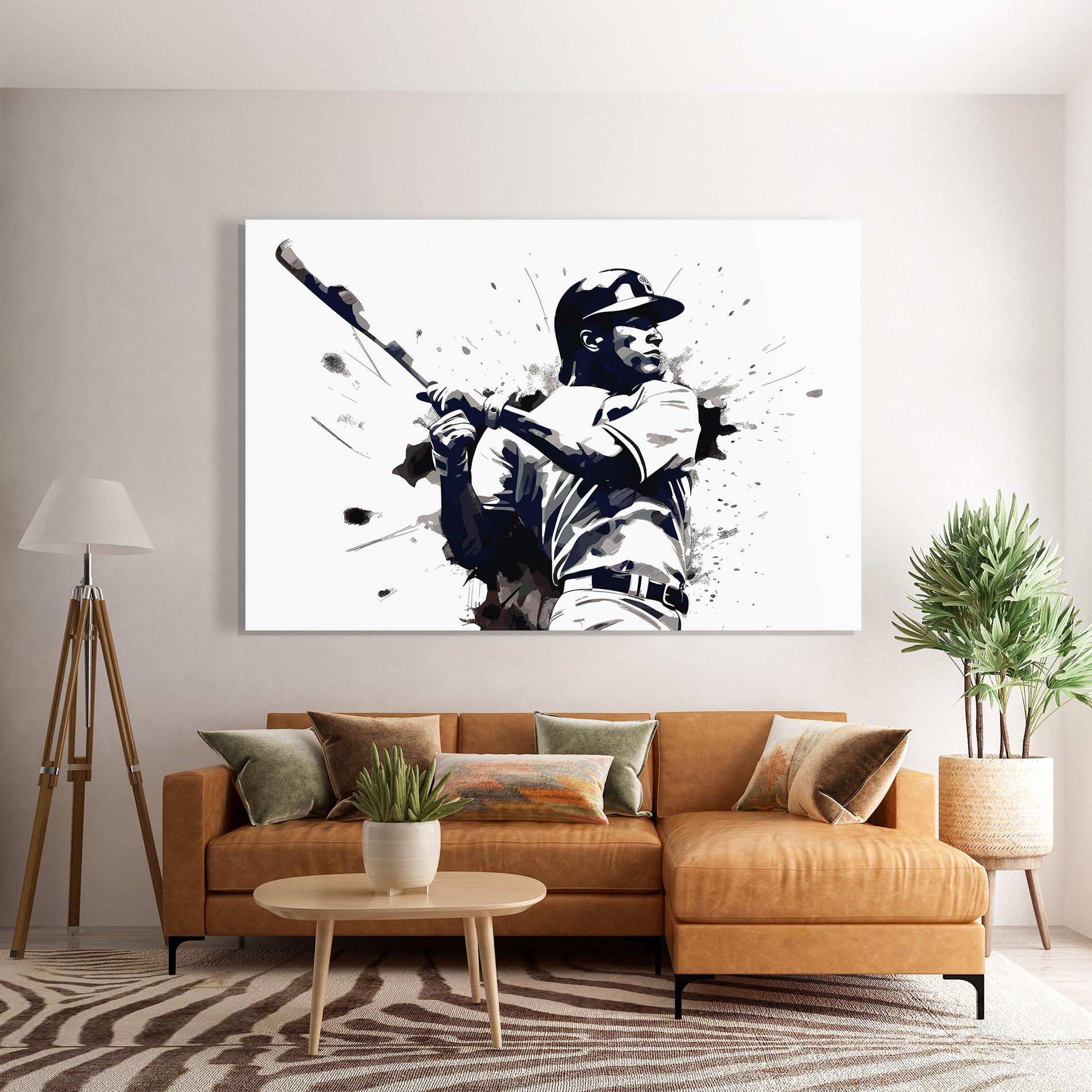 Glasbild Baseball Grey Art mockup 7