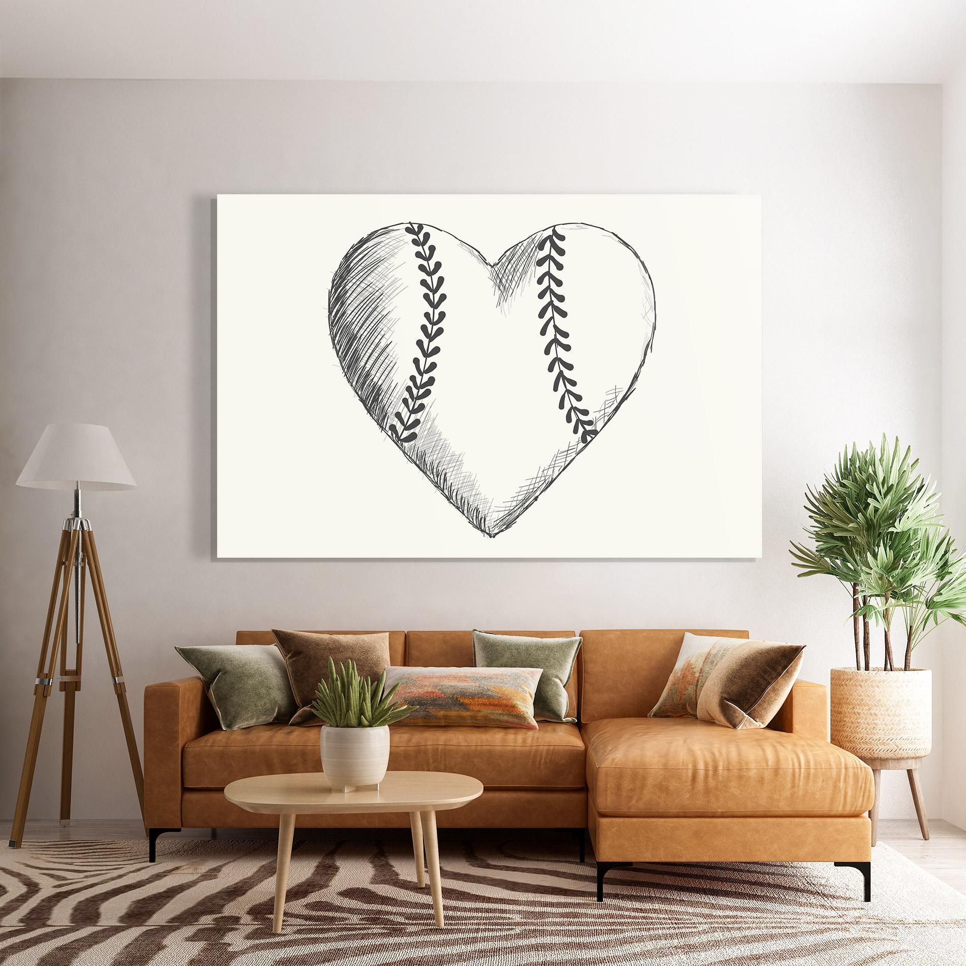Glasbild Baseball Heart mockup 7