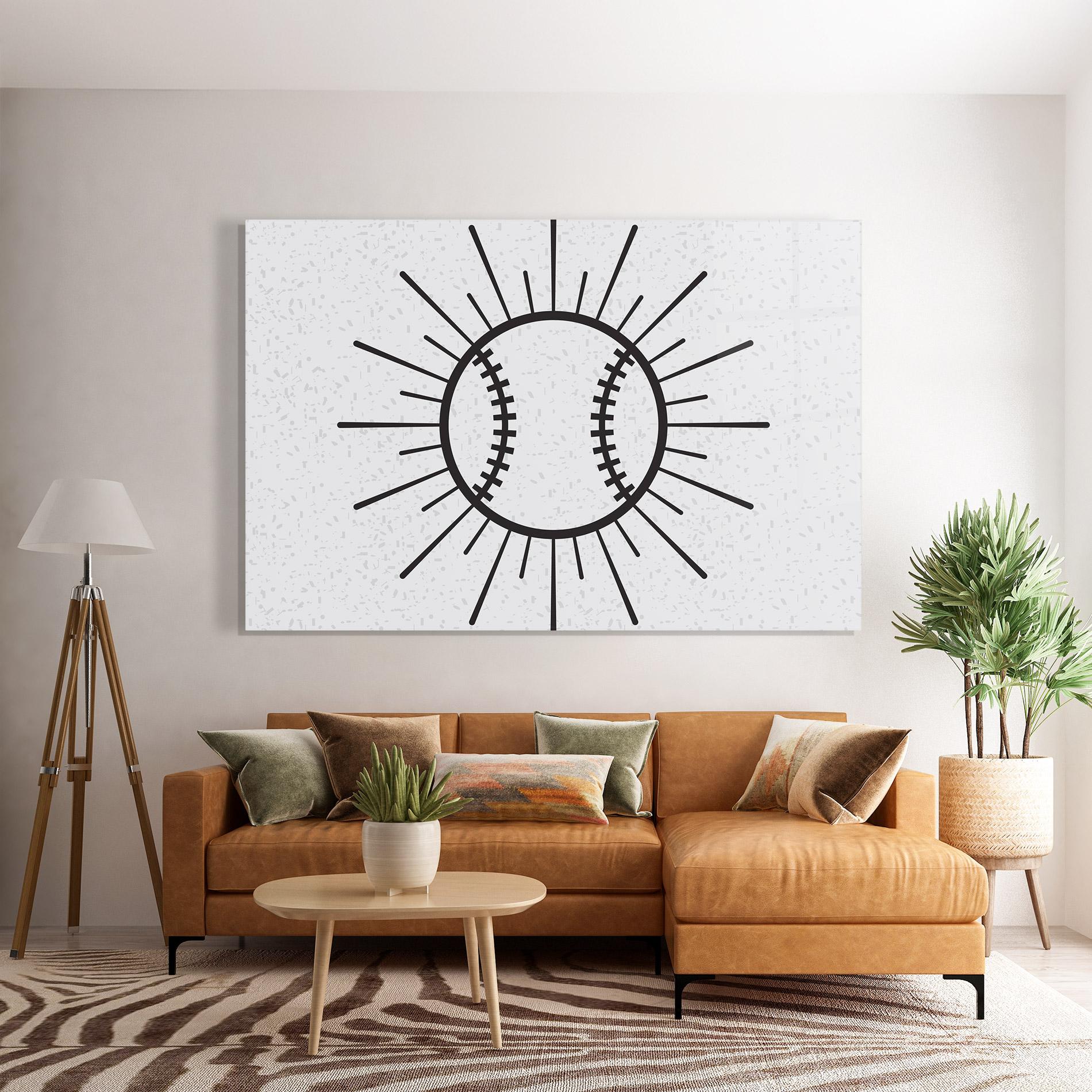 Glasbild Baseball Line mockup 7