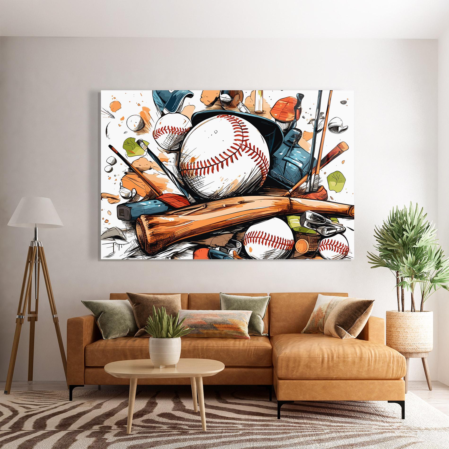 Glasbild Baseball Trash mockup 7