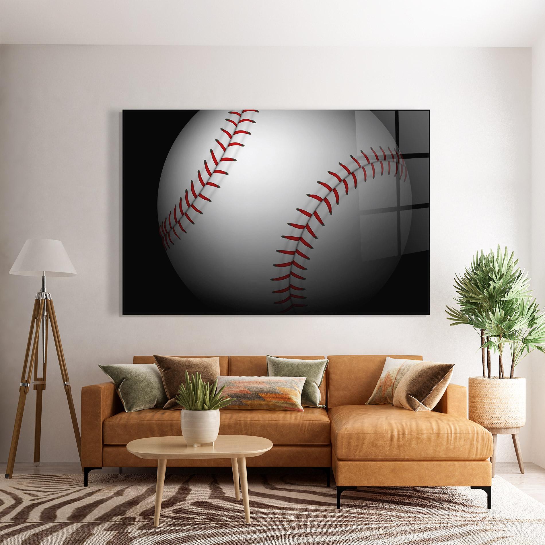 Glasbild Close Up Baseball mockup 7